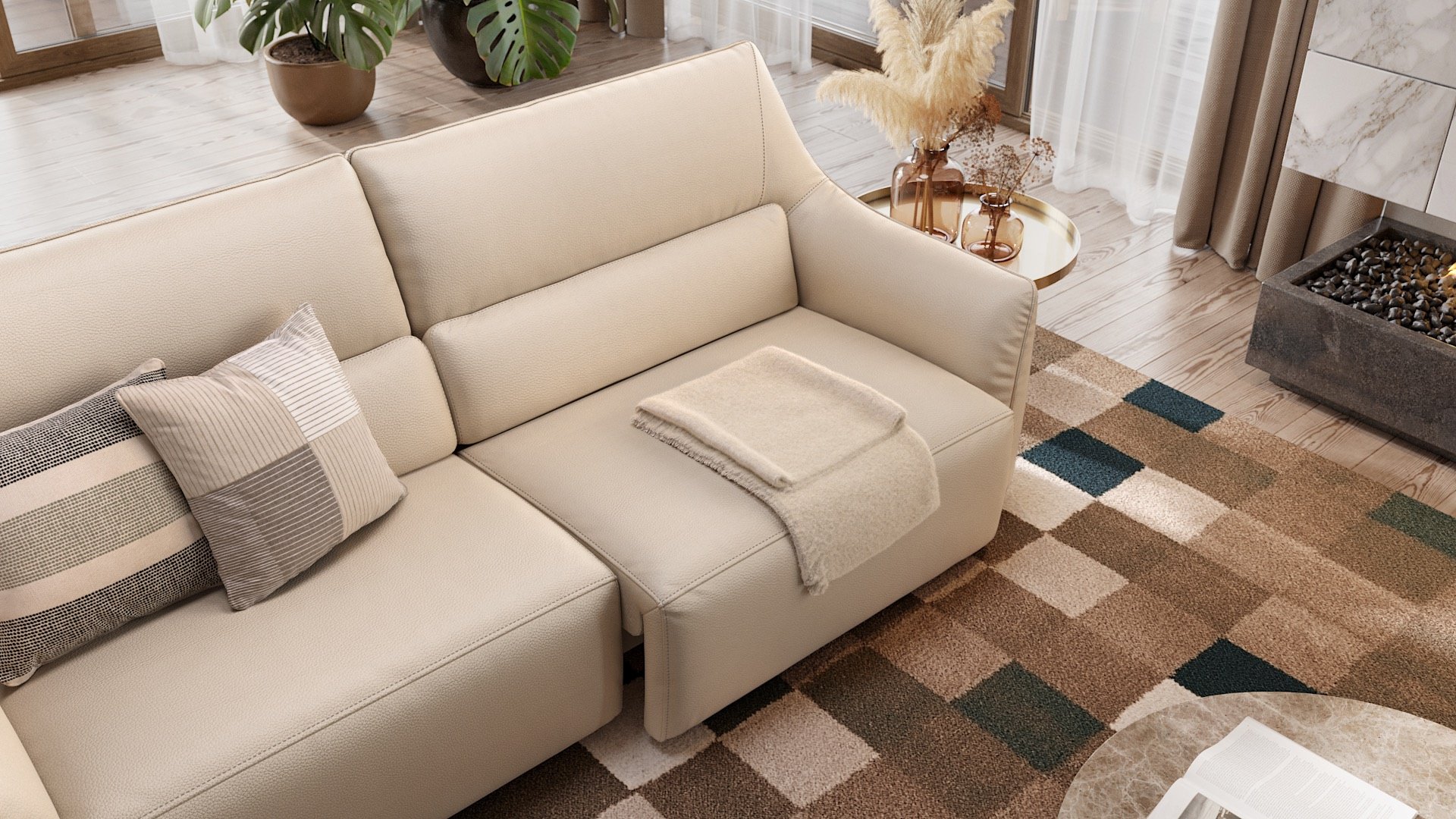 Leder Ecksofa PESARO