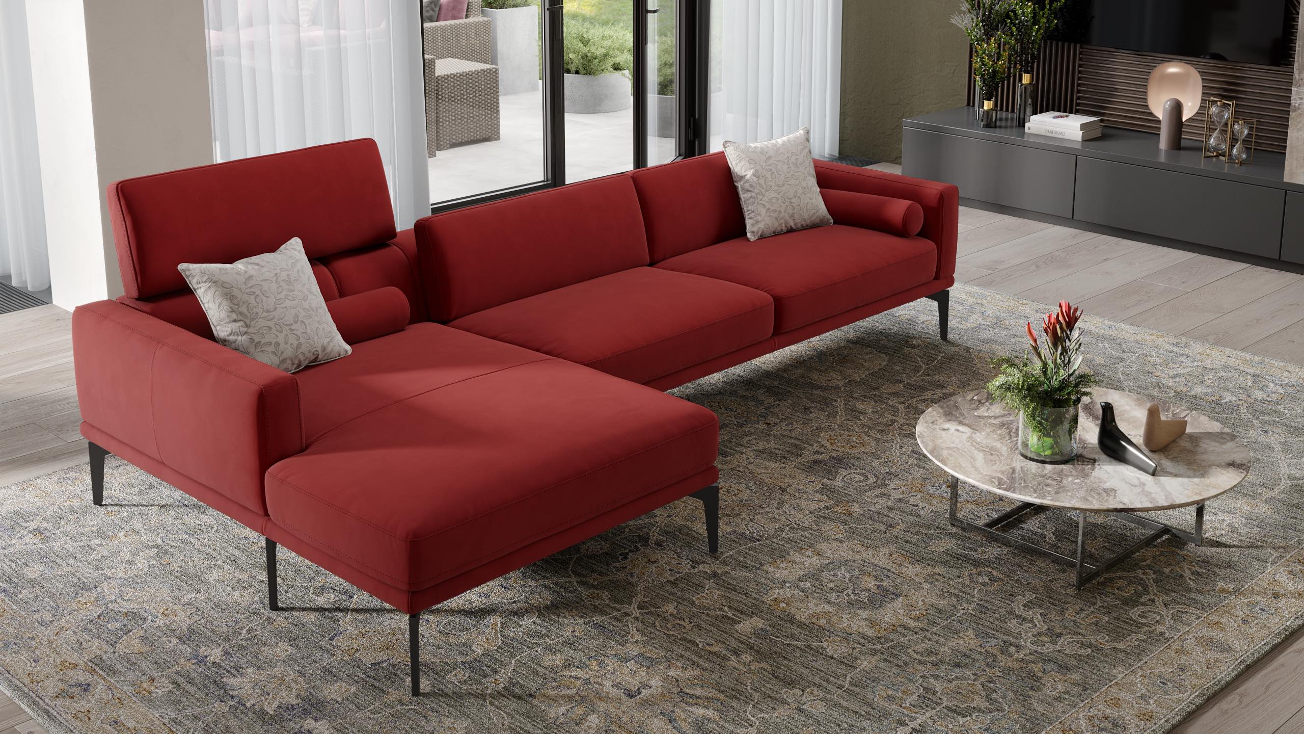 Stoff Ecksofa SALERNO