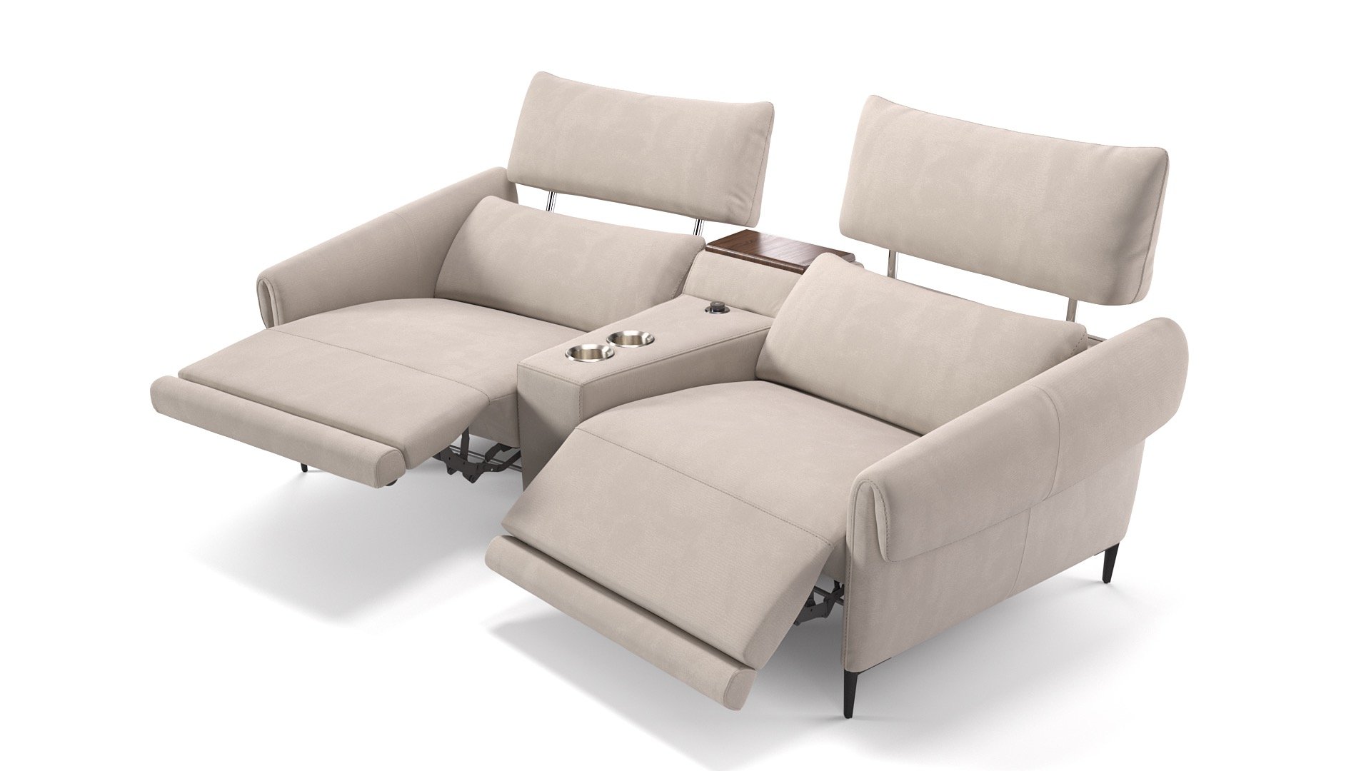 Kinosofa mit Relaxfunktion, 2-Sitzer Stoffcouch