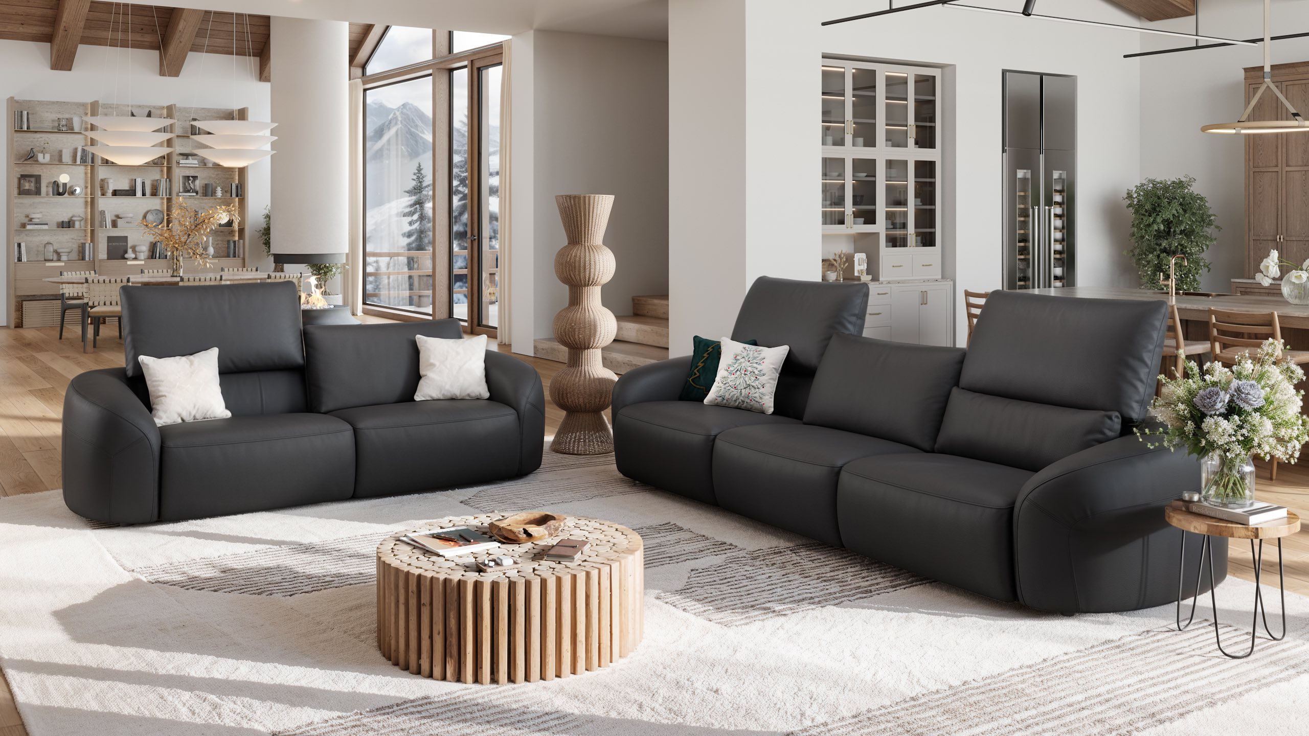 Leder 3-Sitzer ST. MORITZ
