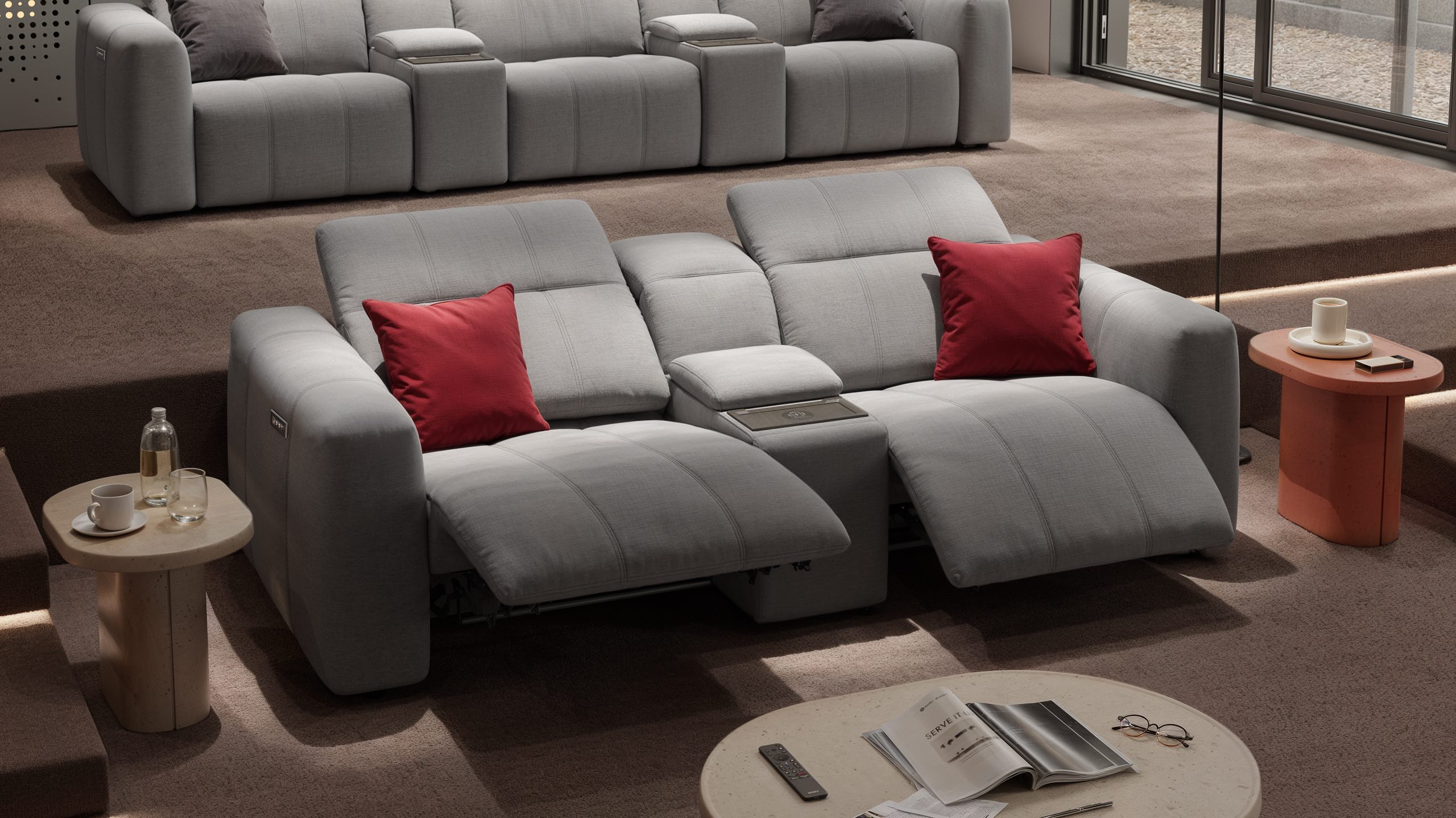 Stoff 2-Sitzer Kinosofa FLORIDA
