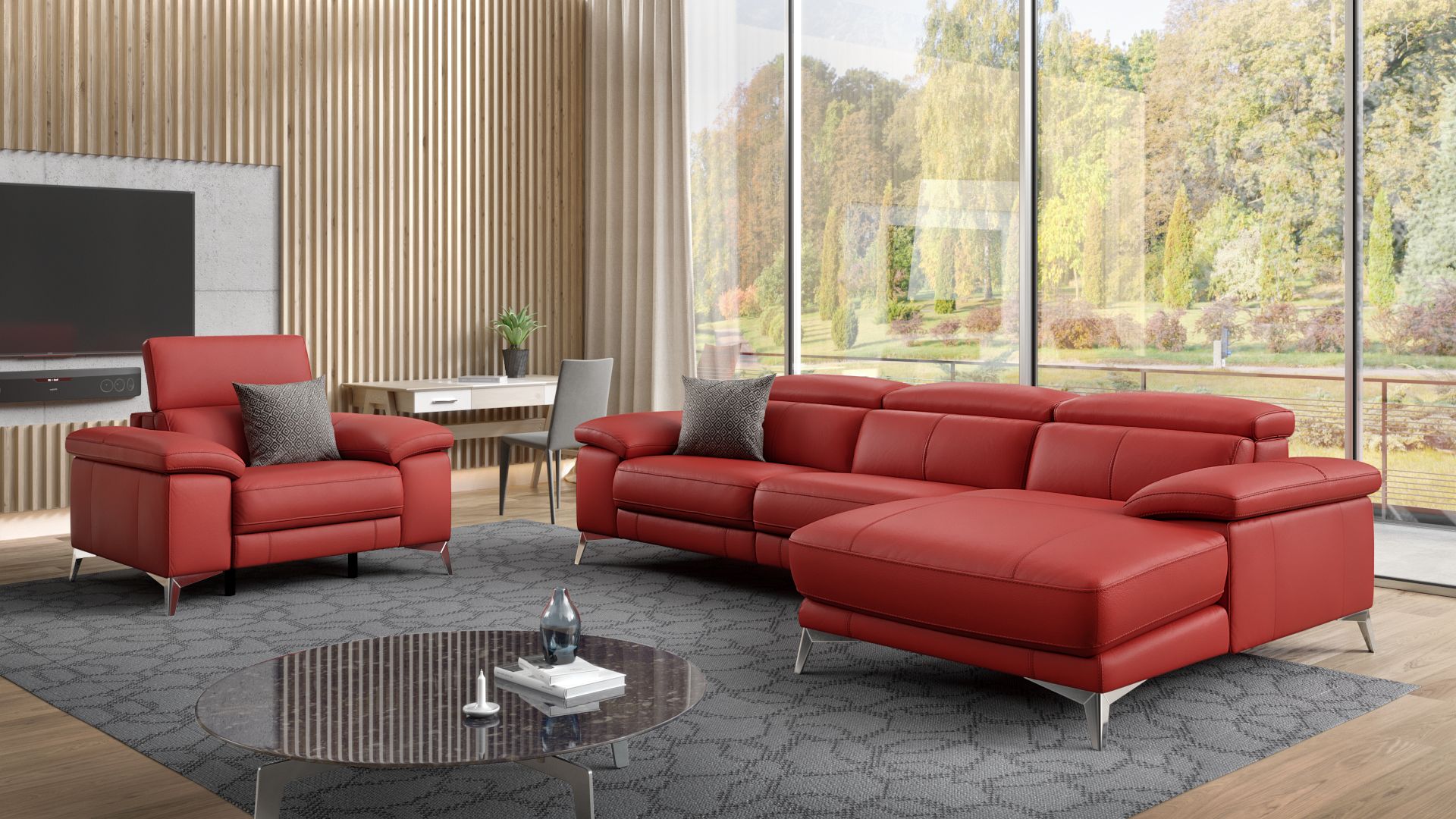 Leder Ecksofa MILANO