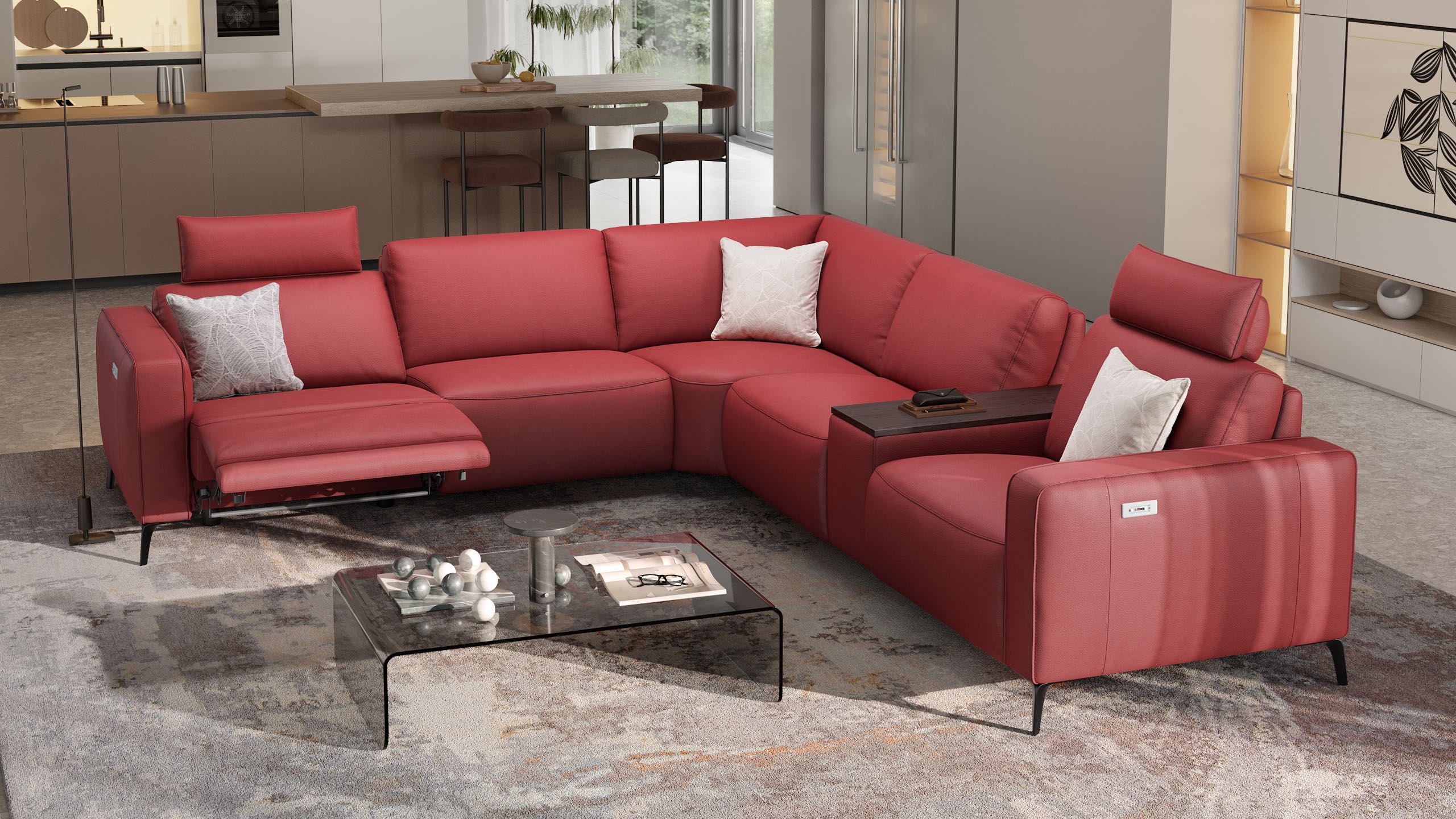 Leder Ecksofa BARLETTA