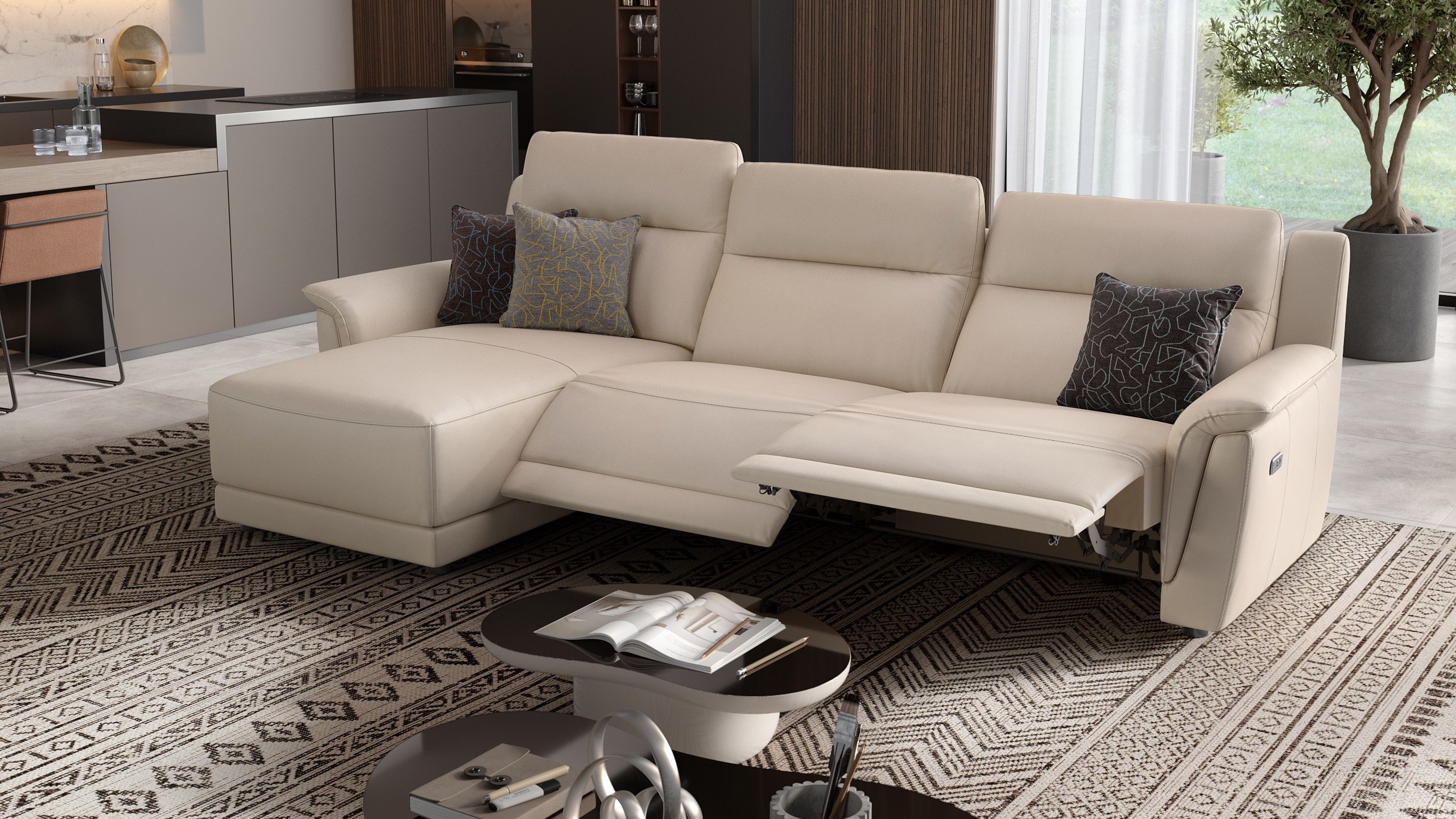 Leder Ecksofa MALITO