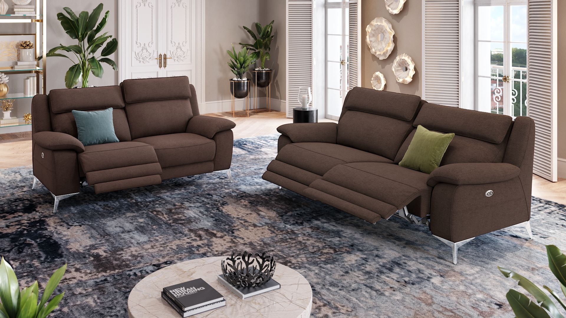 Stoff 2-Sitzer Sofa ALIANO