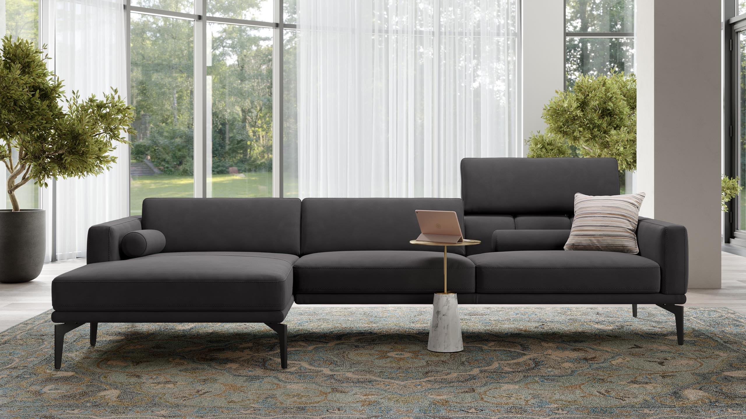 Stoff Ecksofa SALERNO