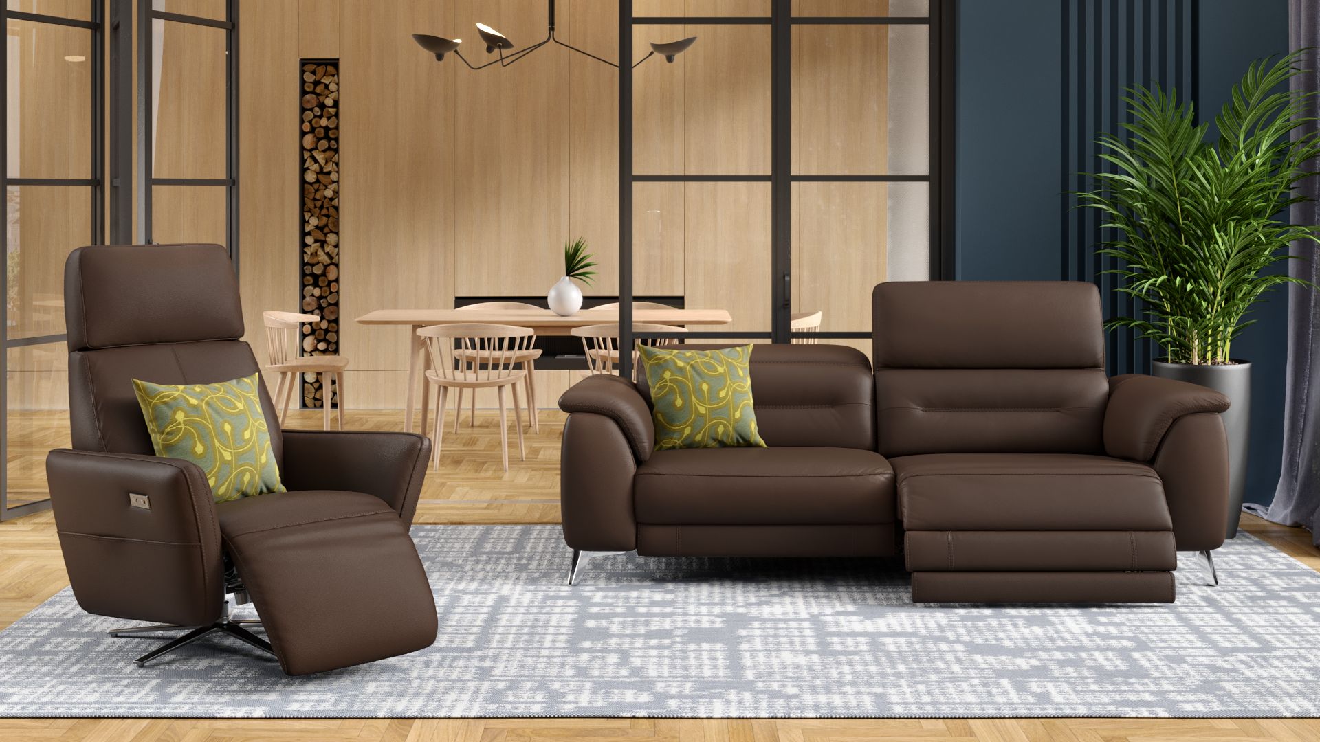 Leder 3-Sitzer Sofa GANDINO