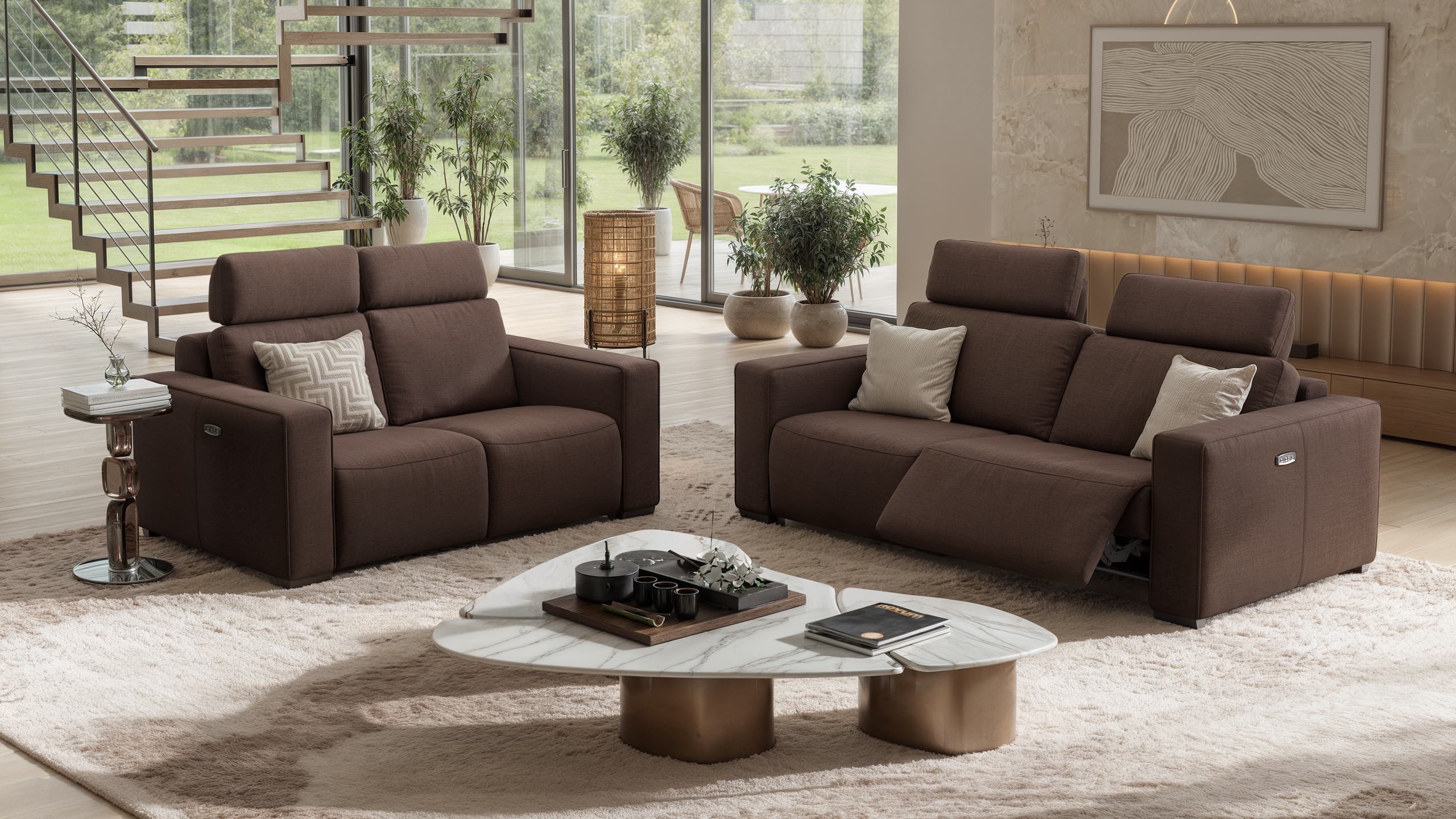 Stoff 3-Sitzer Sofa BERGAMO