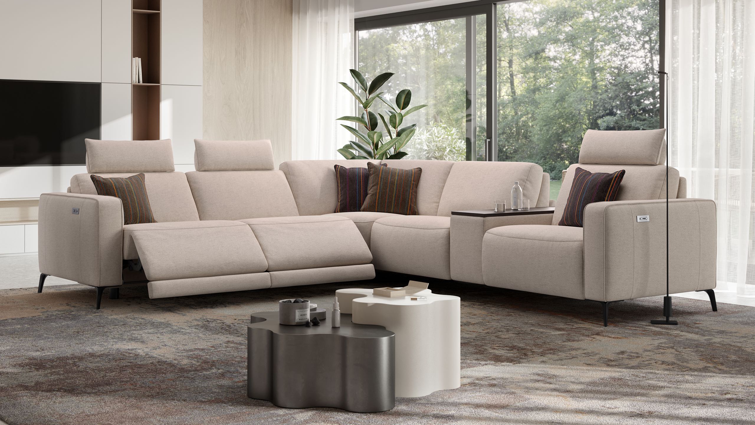Stoff Ecksofa BARLETTA