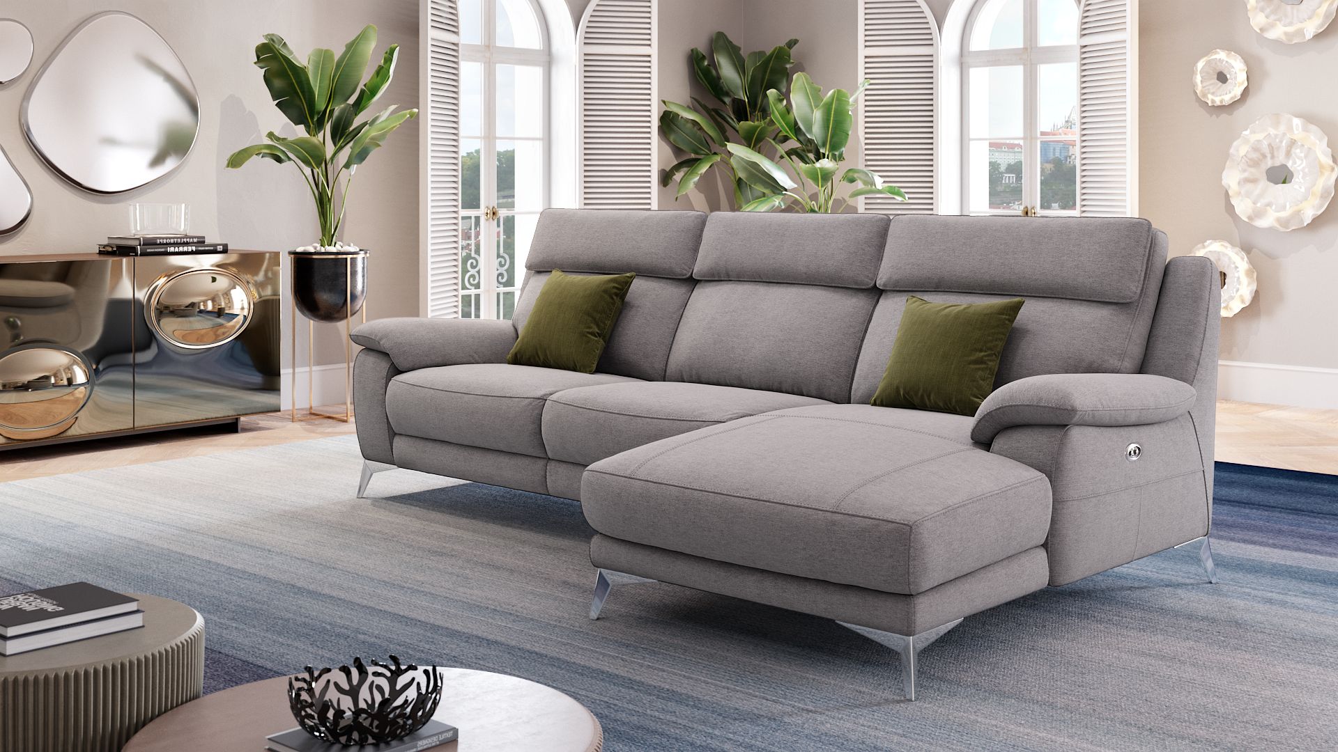 Stoff Ecksofa ALIANO