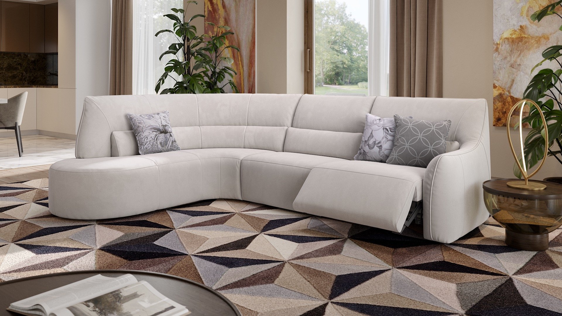 Stoff Ecksofa PESARO