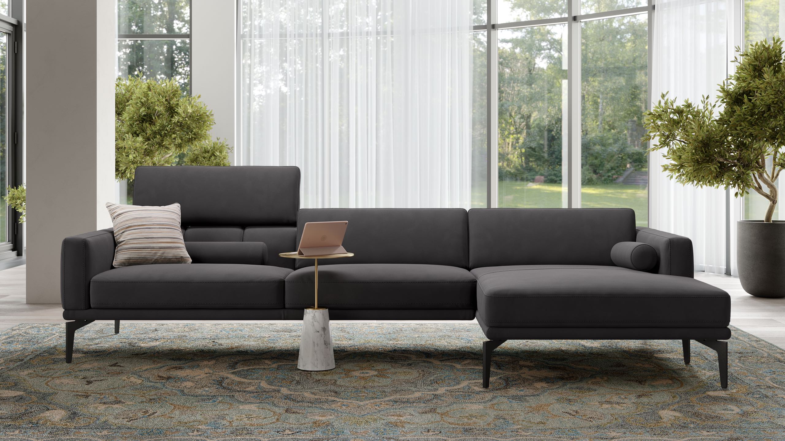 Stoff Ecksofa SALERNO