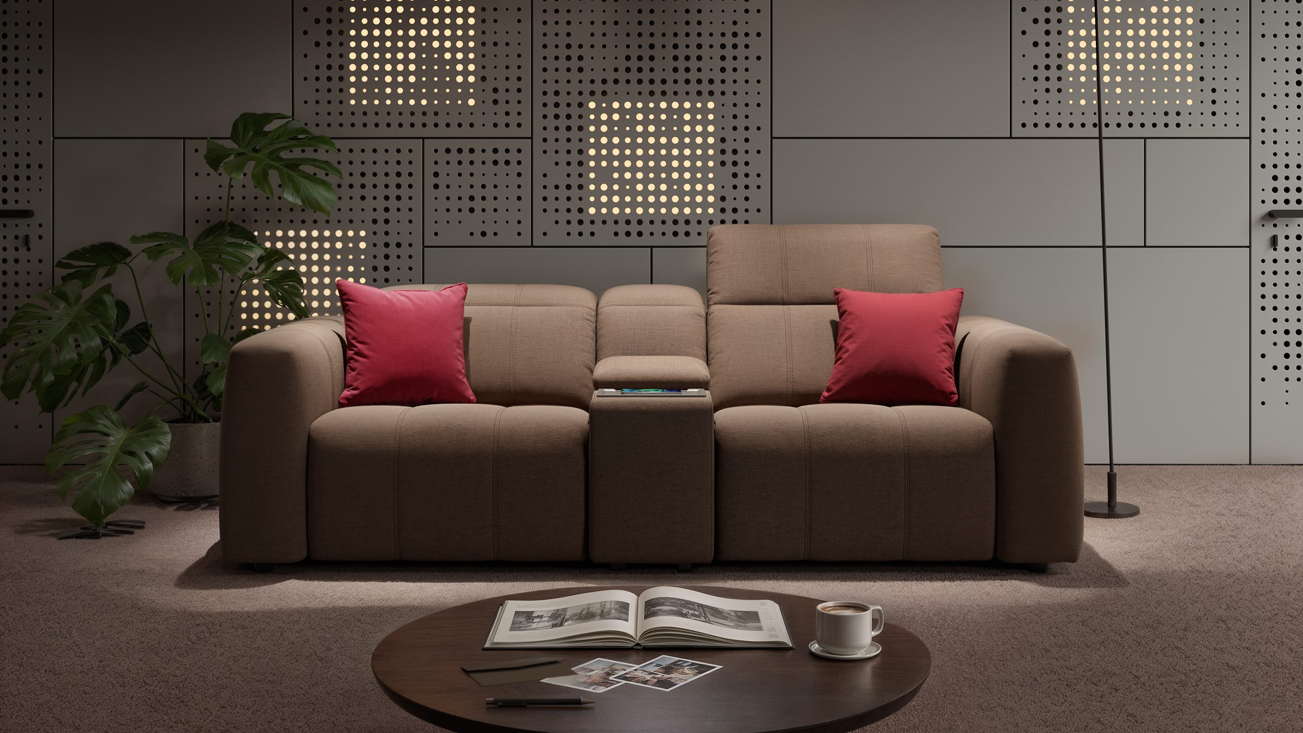 Stoff 2-Sitzer Kinosofa FLORIDA