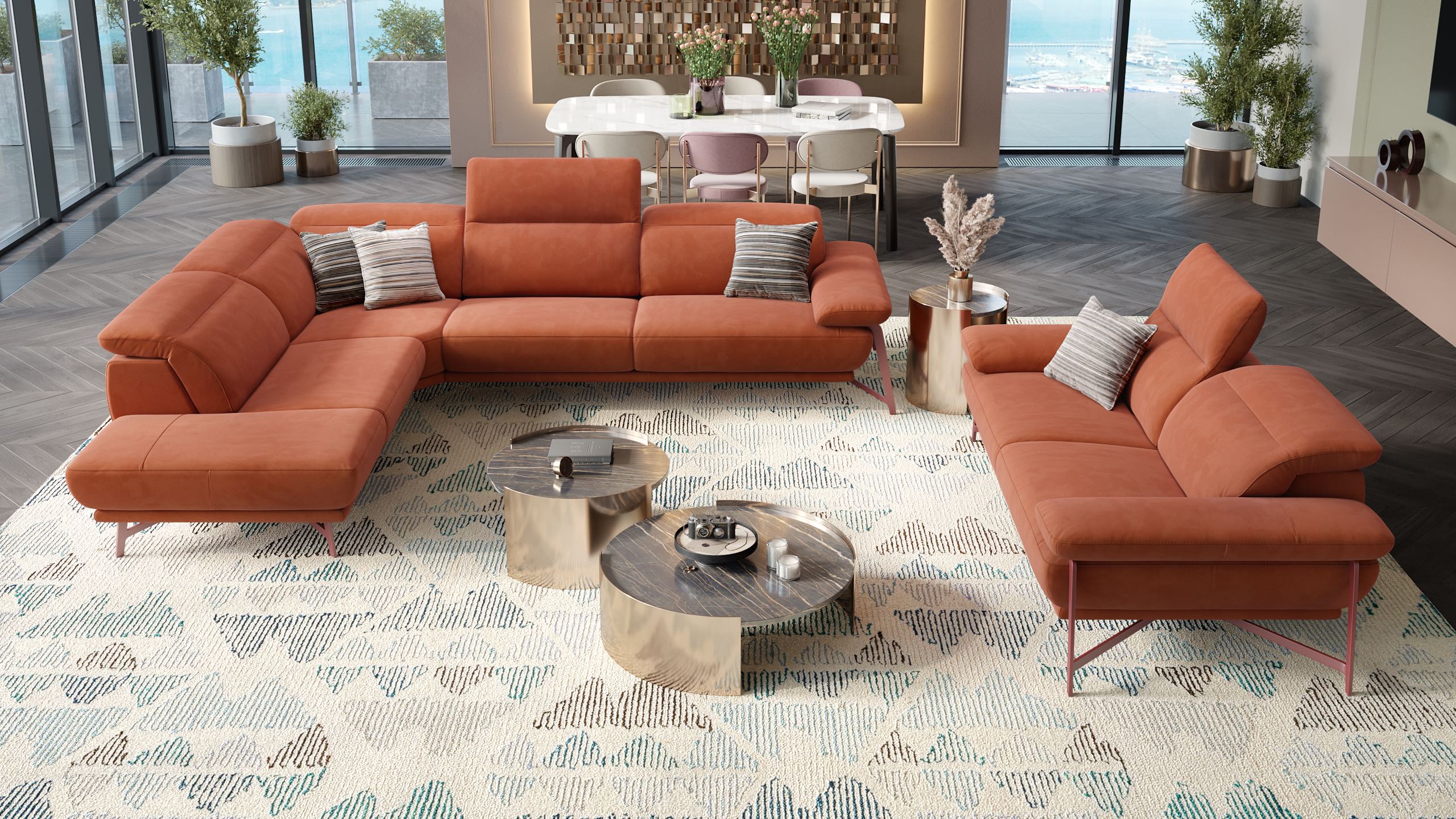 Stoff Ecksofa BIANCO
