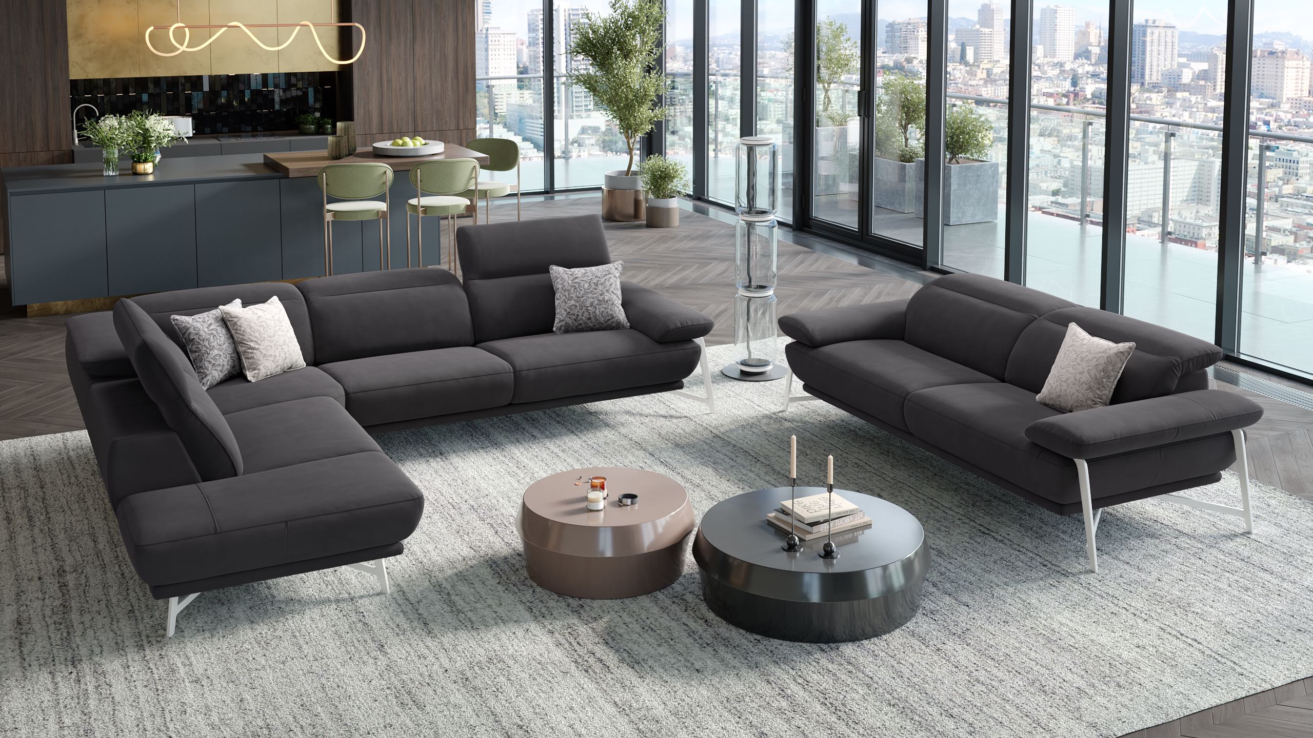 Stoff Ecksofa BIANCO
