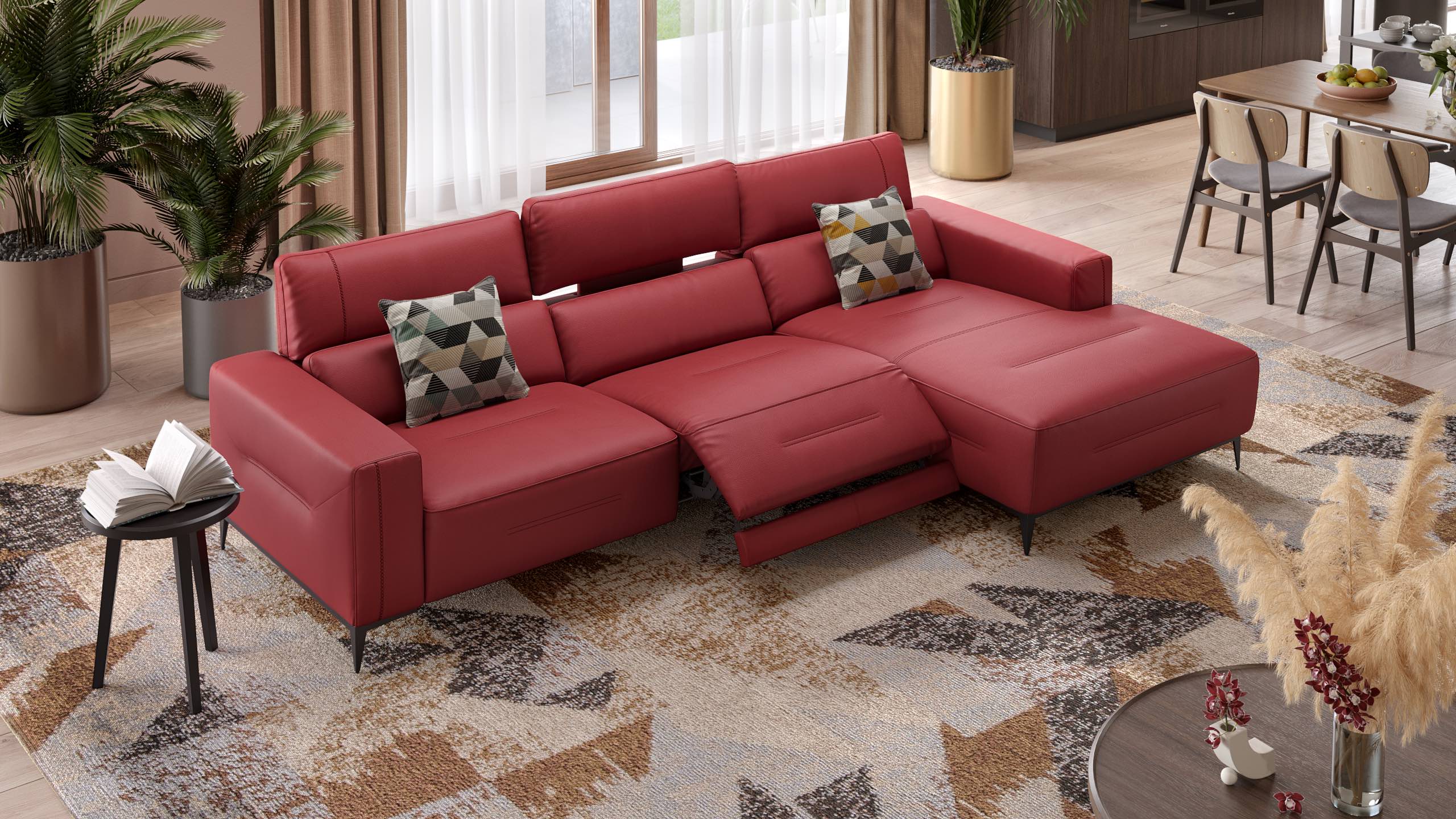 Leder Ecksofa TERAMO