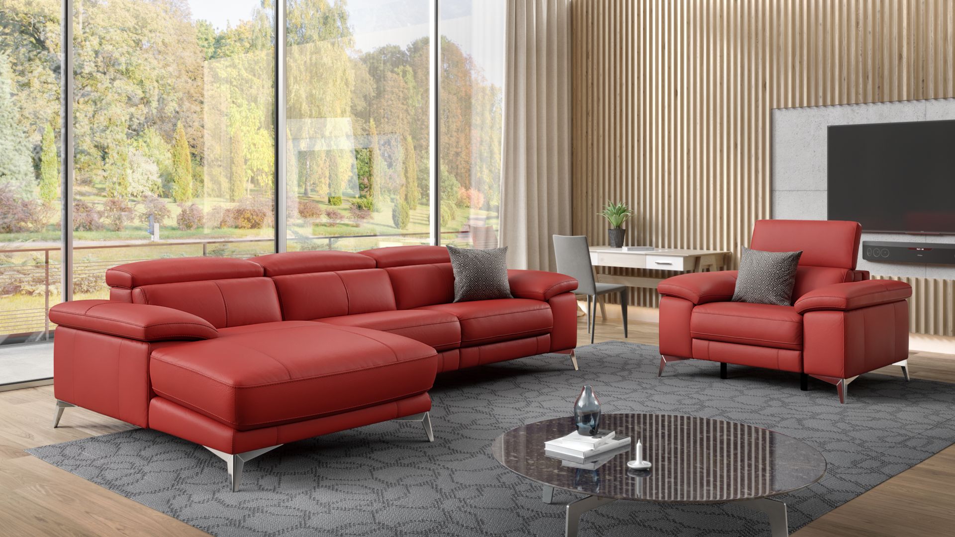 Leder Ecksofa MILANO