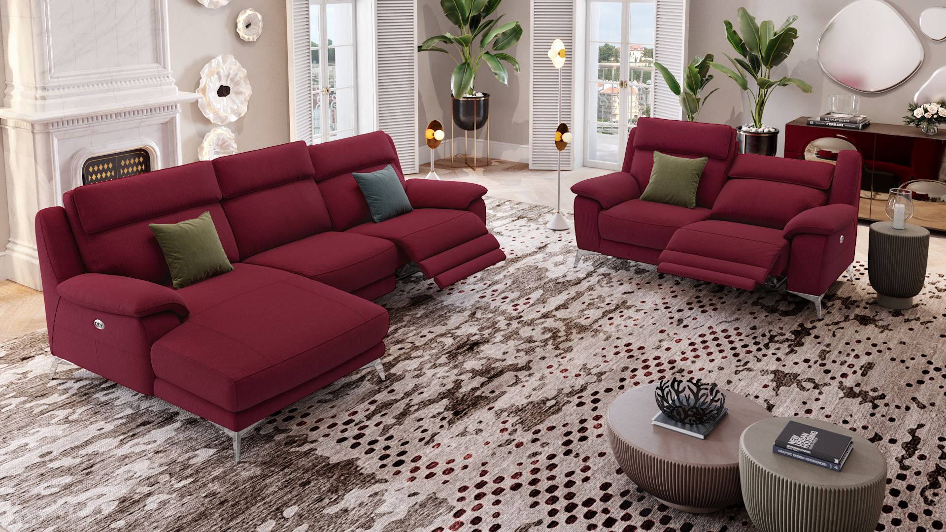 Stoff 2-Sitzer Sofa ALIANO