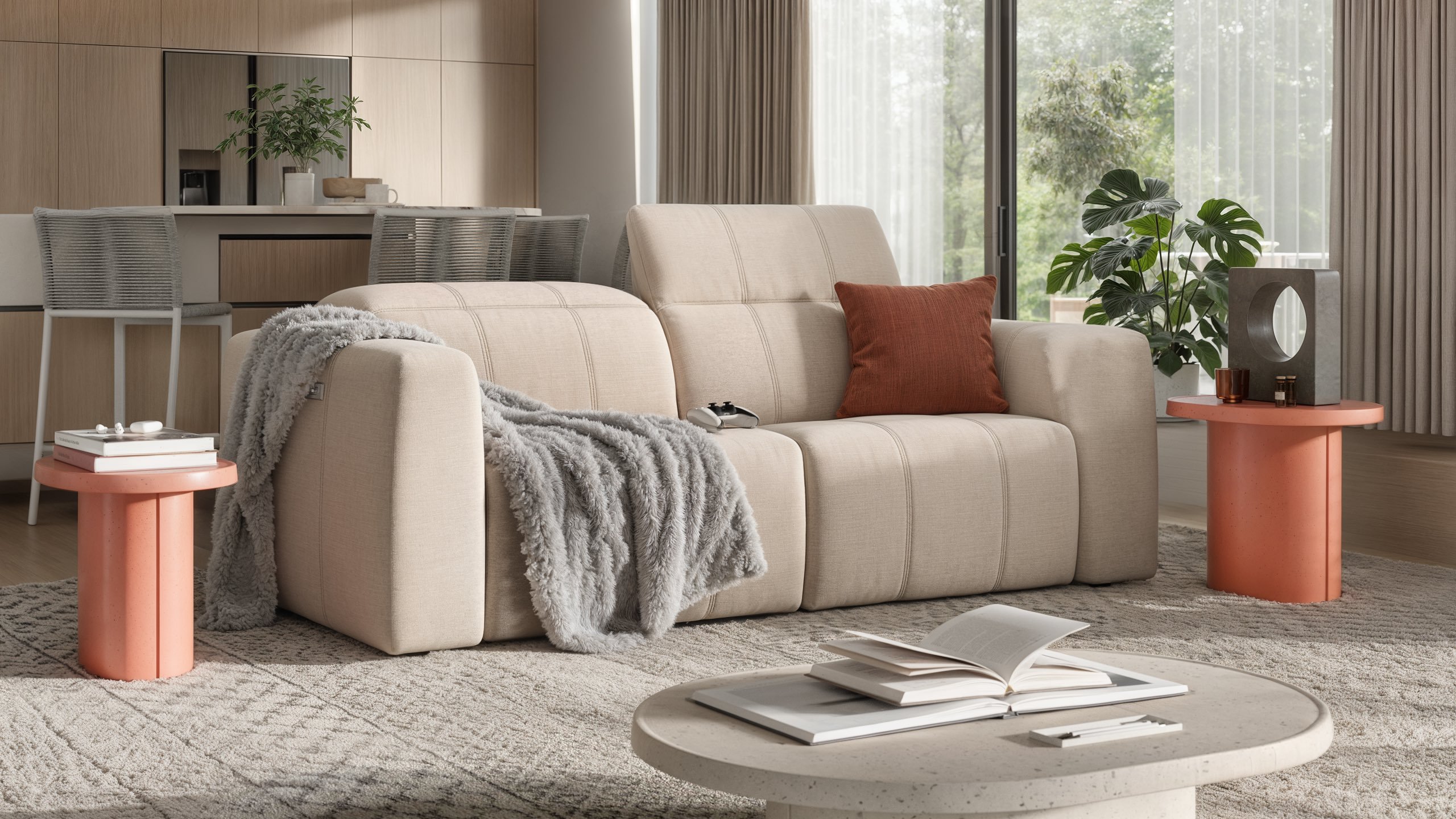 Stoff 3-Sitzer Sofa FLORIDA