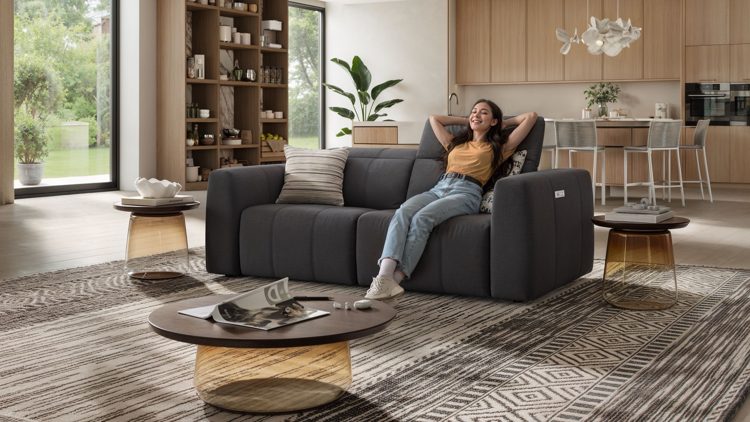 Stoff 3-Sitzer Sofa FLORIDA