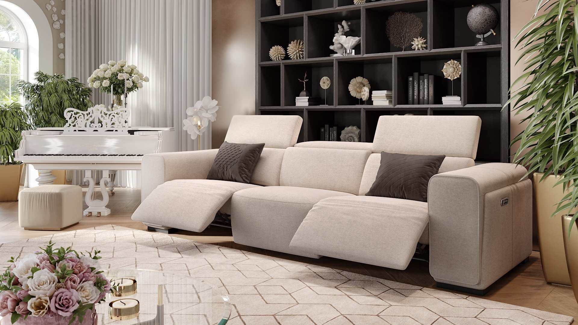 Stoff 3-Sitzer Sofa XXL IMPERIA