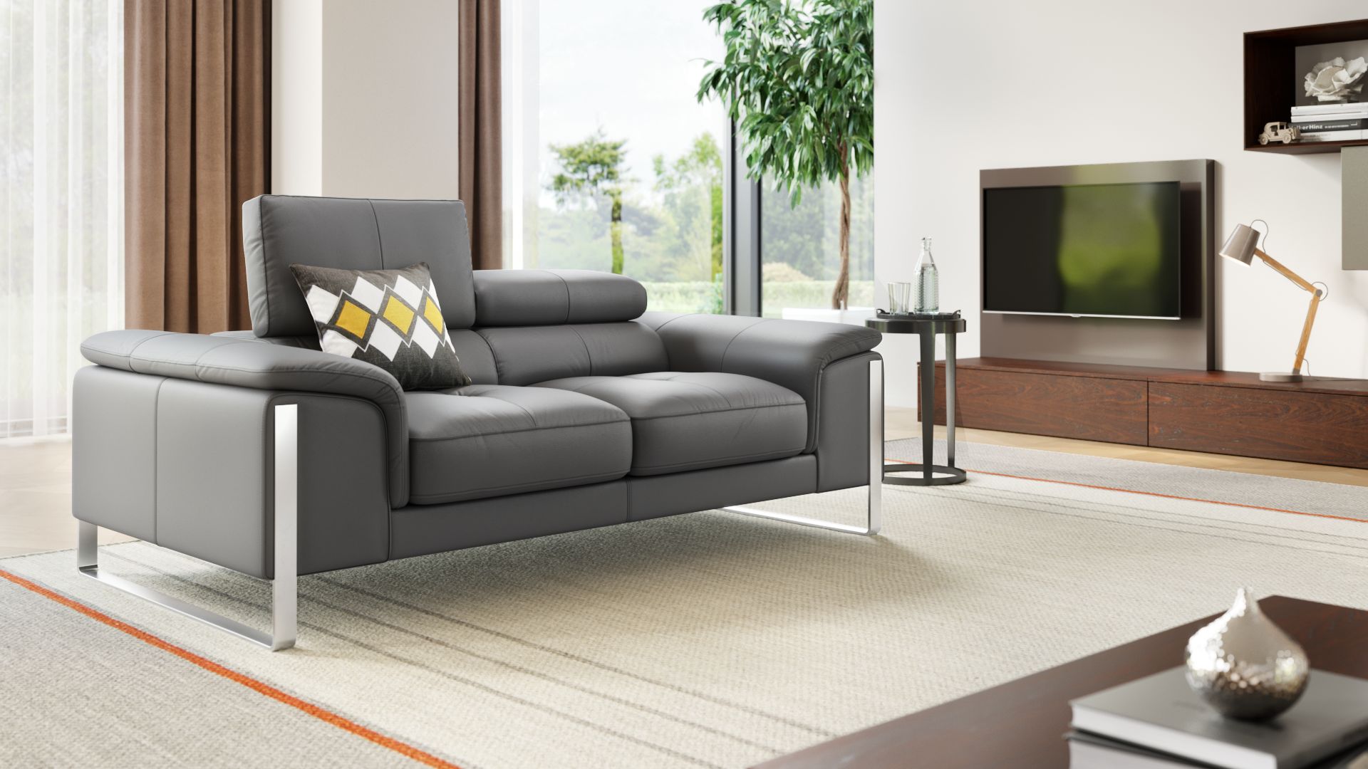 Leder 2-Sitzer Sofa PIZZOLI