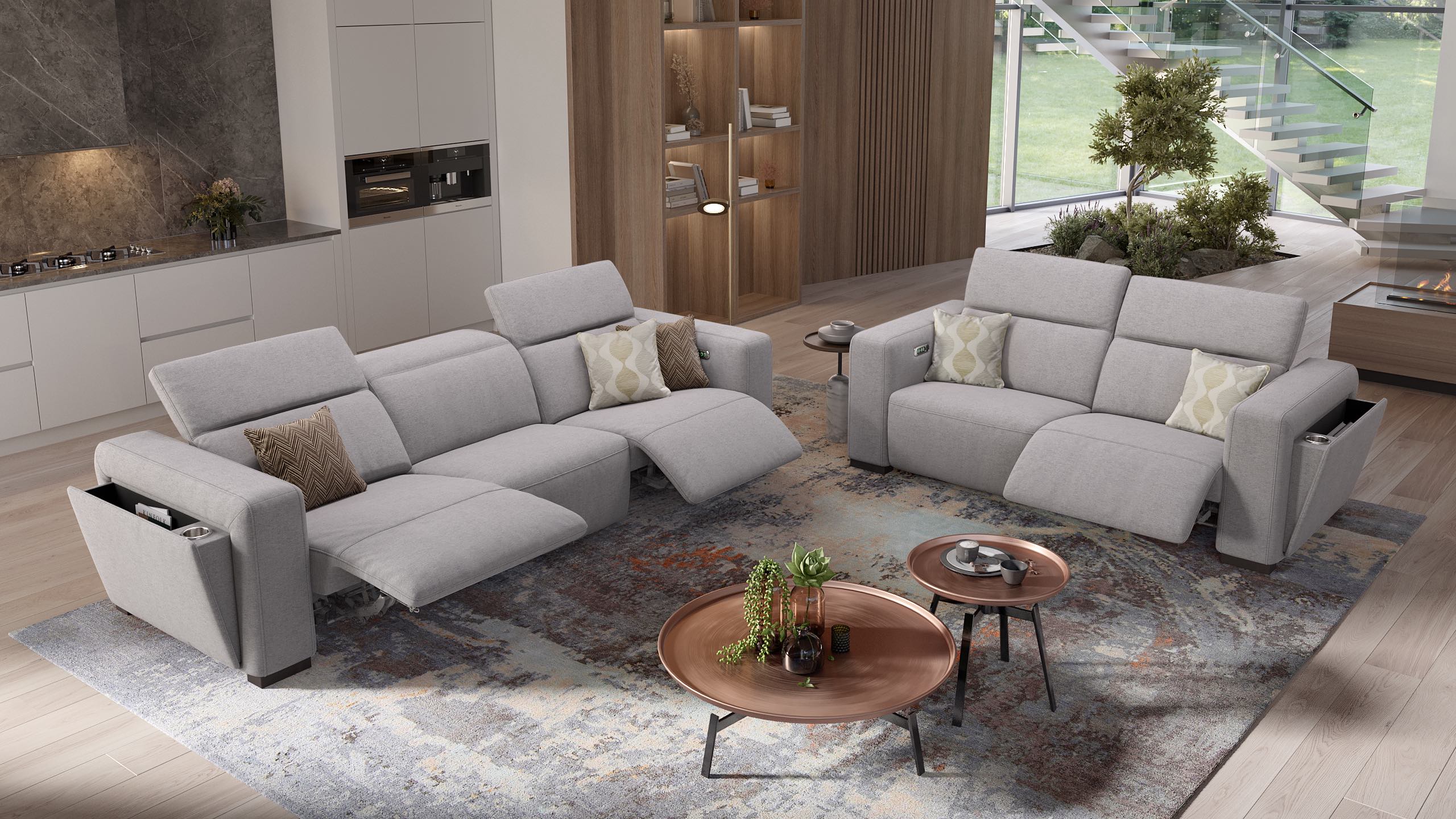 Stoff 2-Sitzer Sofa ANCONA