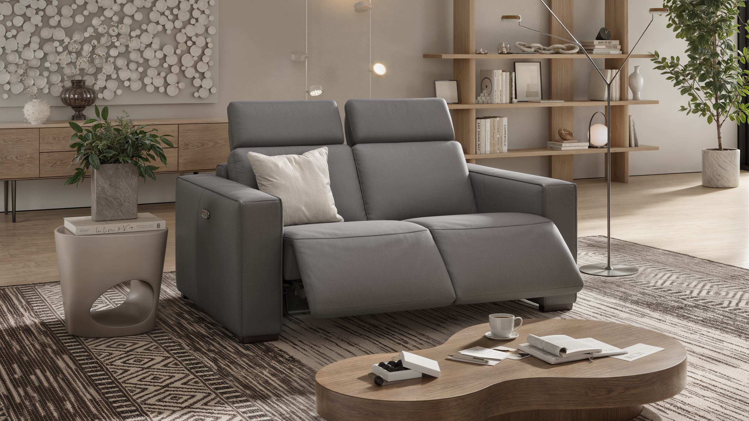 Leder 2-Sitzer Sofa BERGAMO