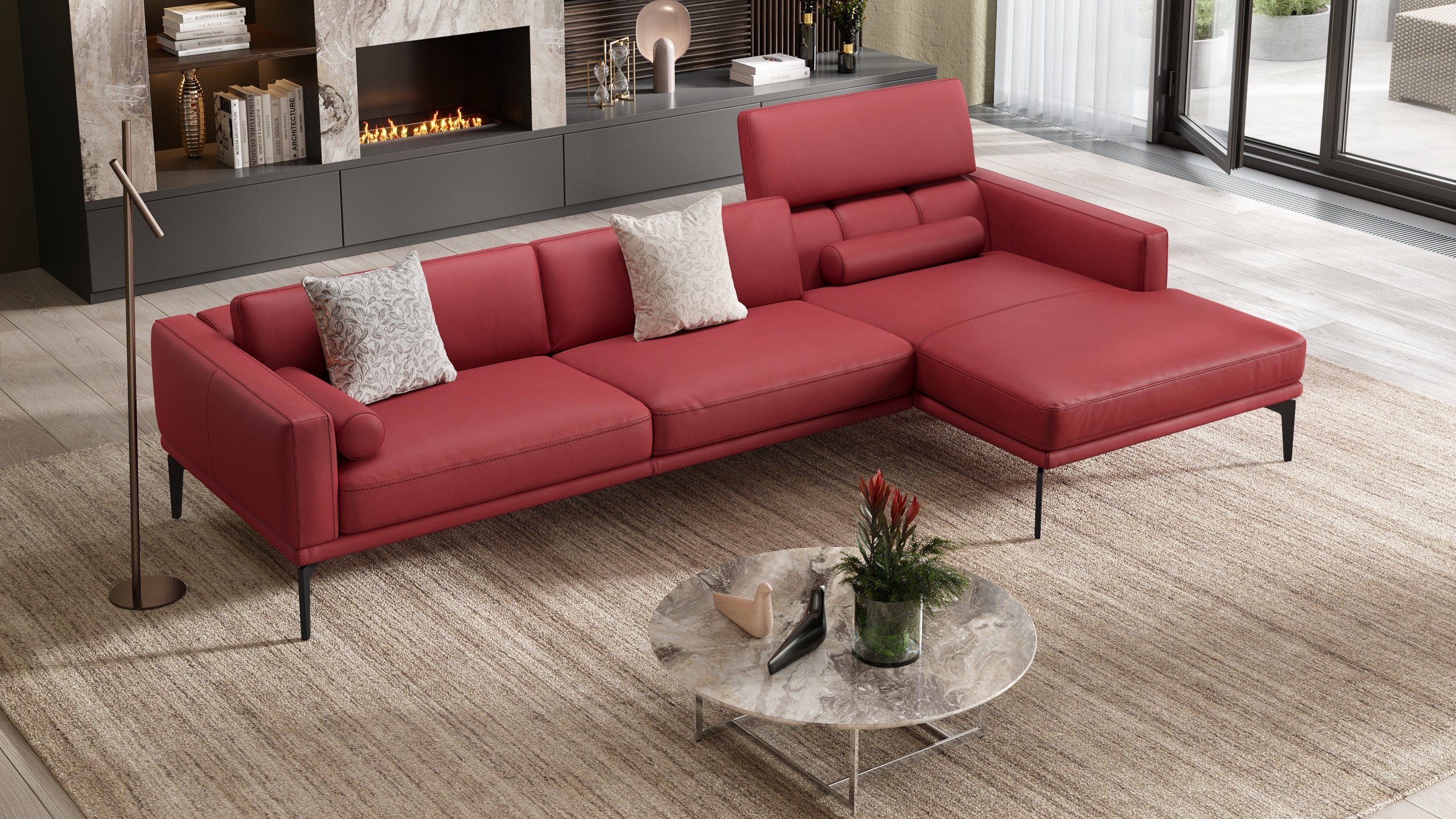 Leder Ecksofa SALERNO