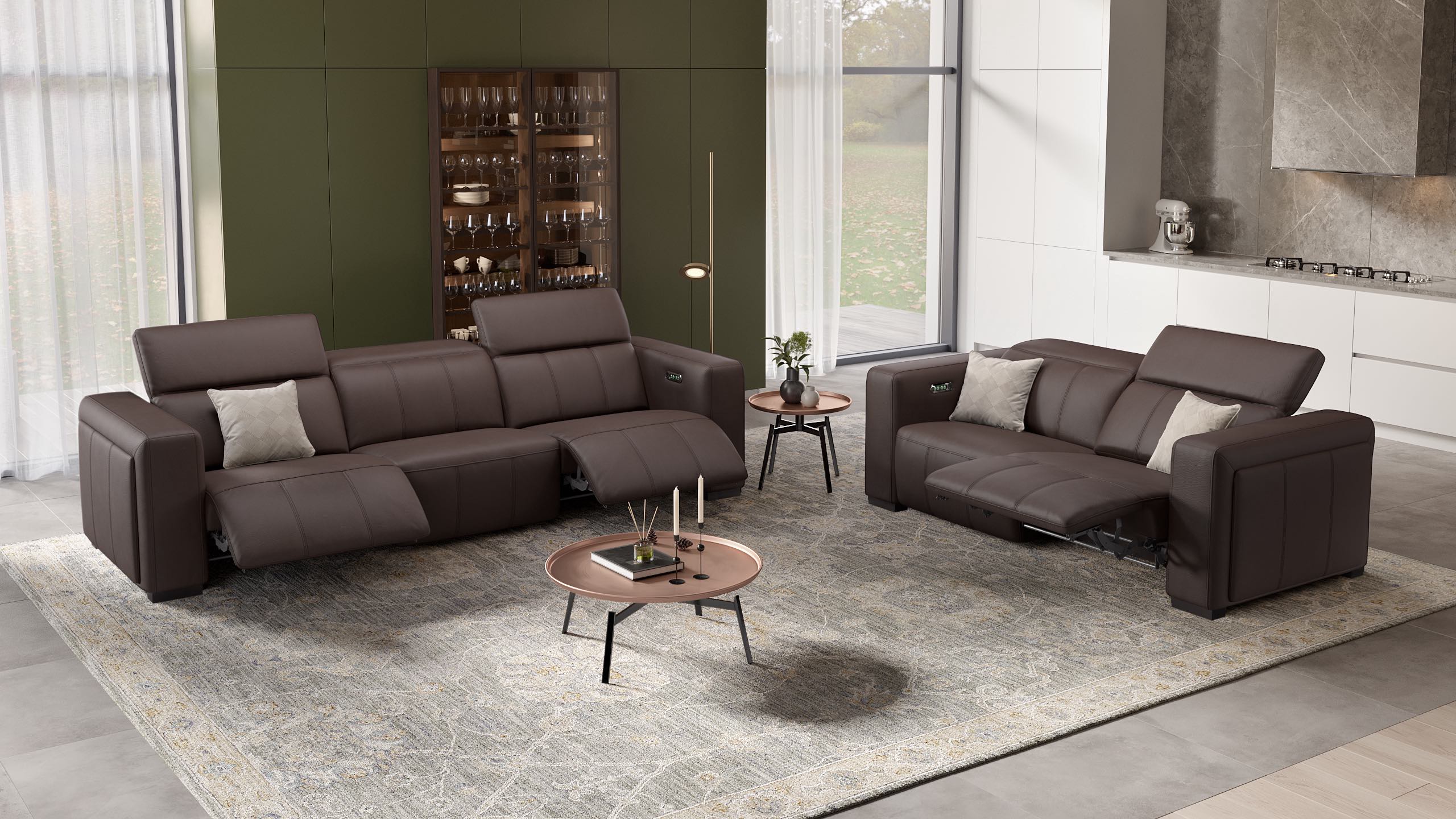 Leder 2-Sitzer Sofa ANCONA