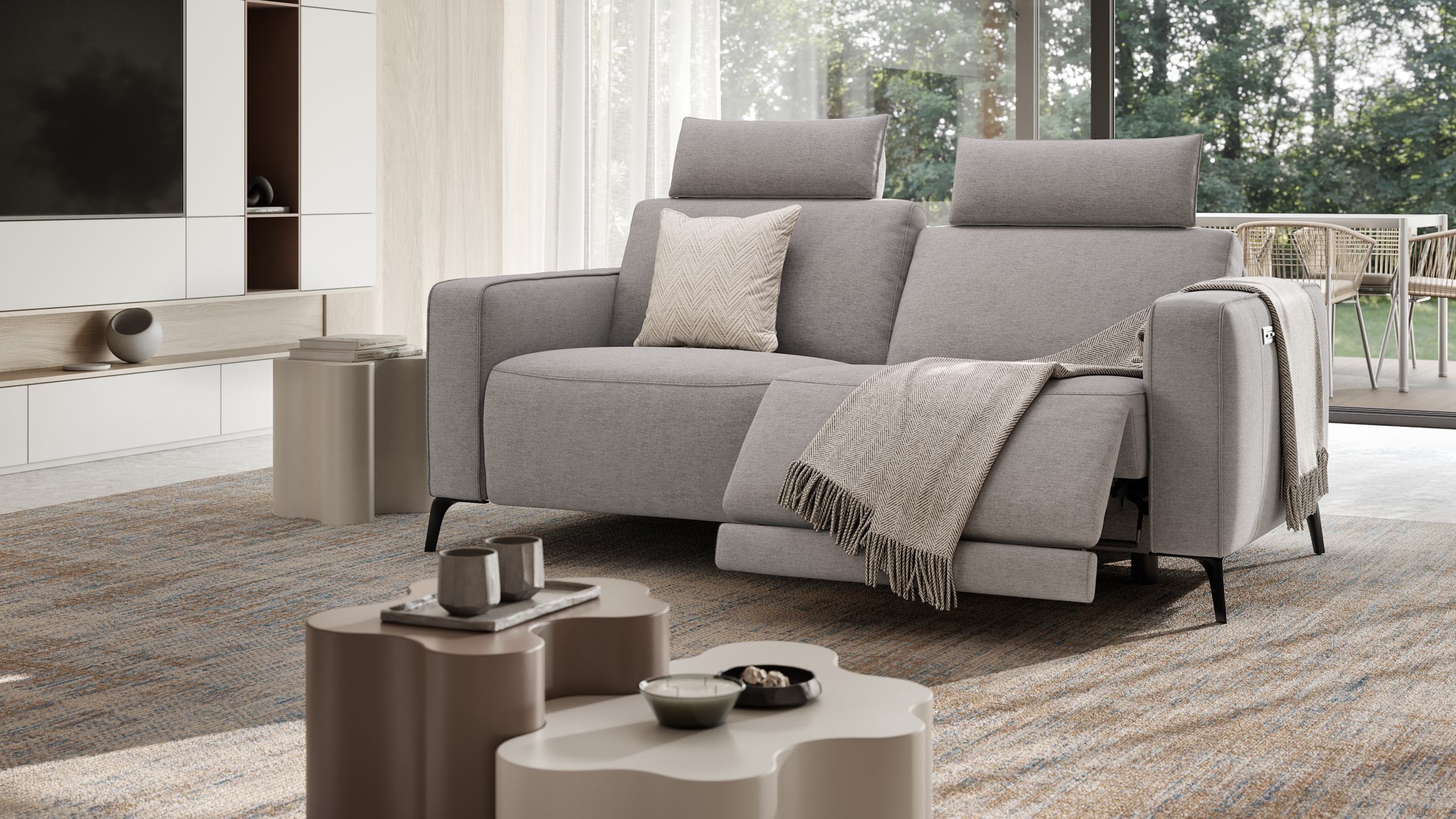 Stoff 3-Sitzer Sofa BARLETTA