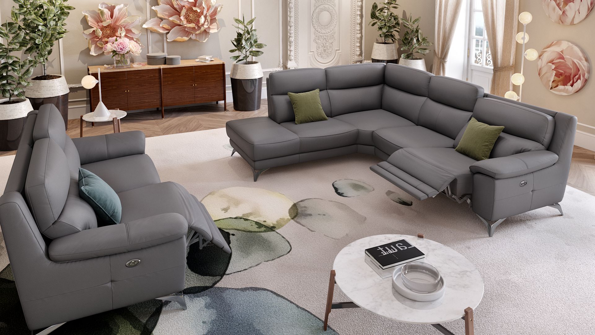 Leder Ecksofa LANTELLA