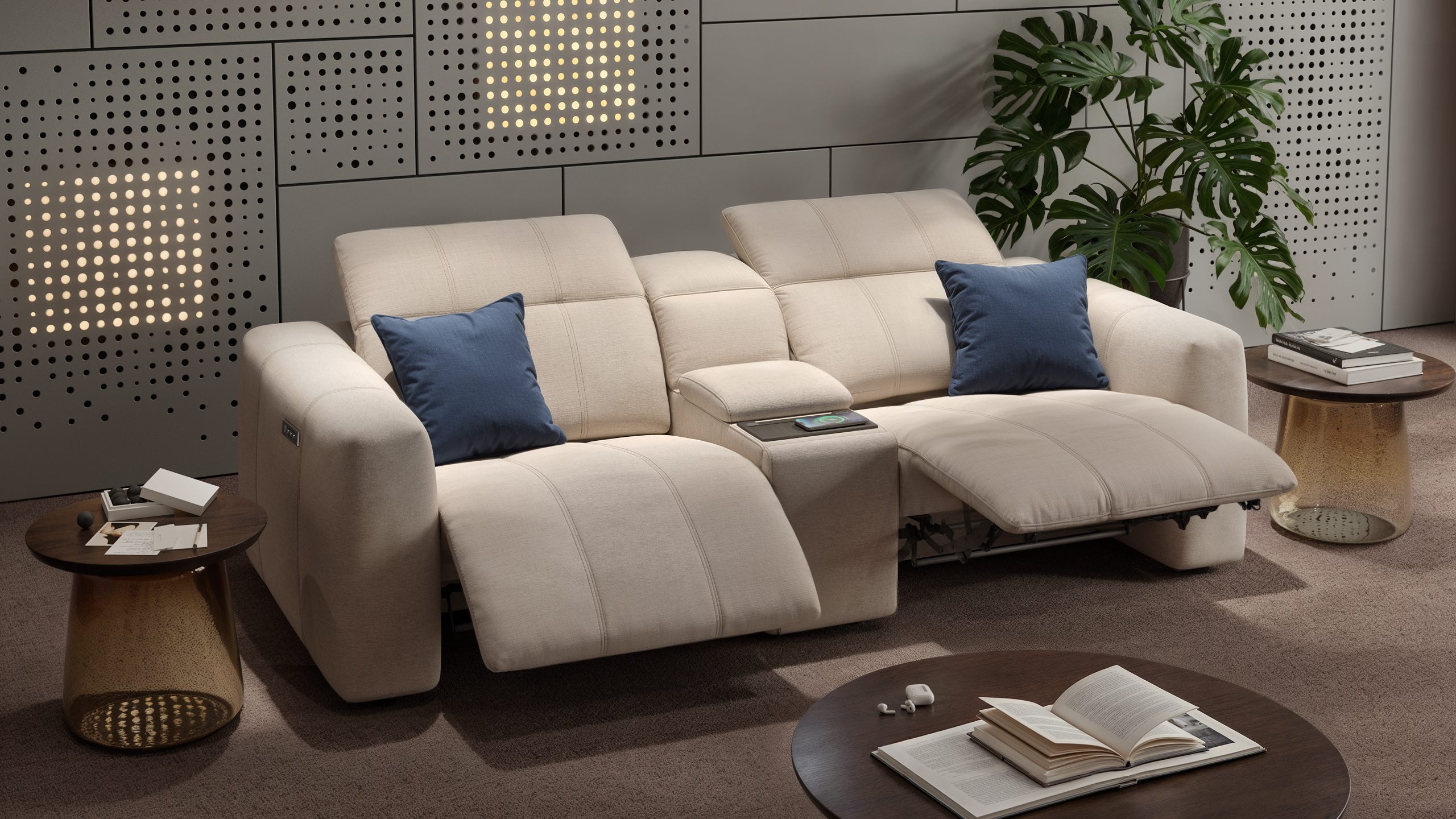 Stoff 2-Sitzer Kinosofa FLORIDA