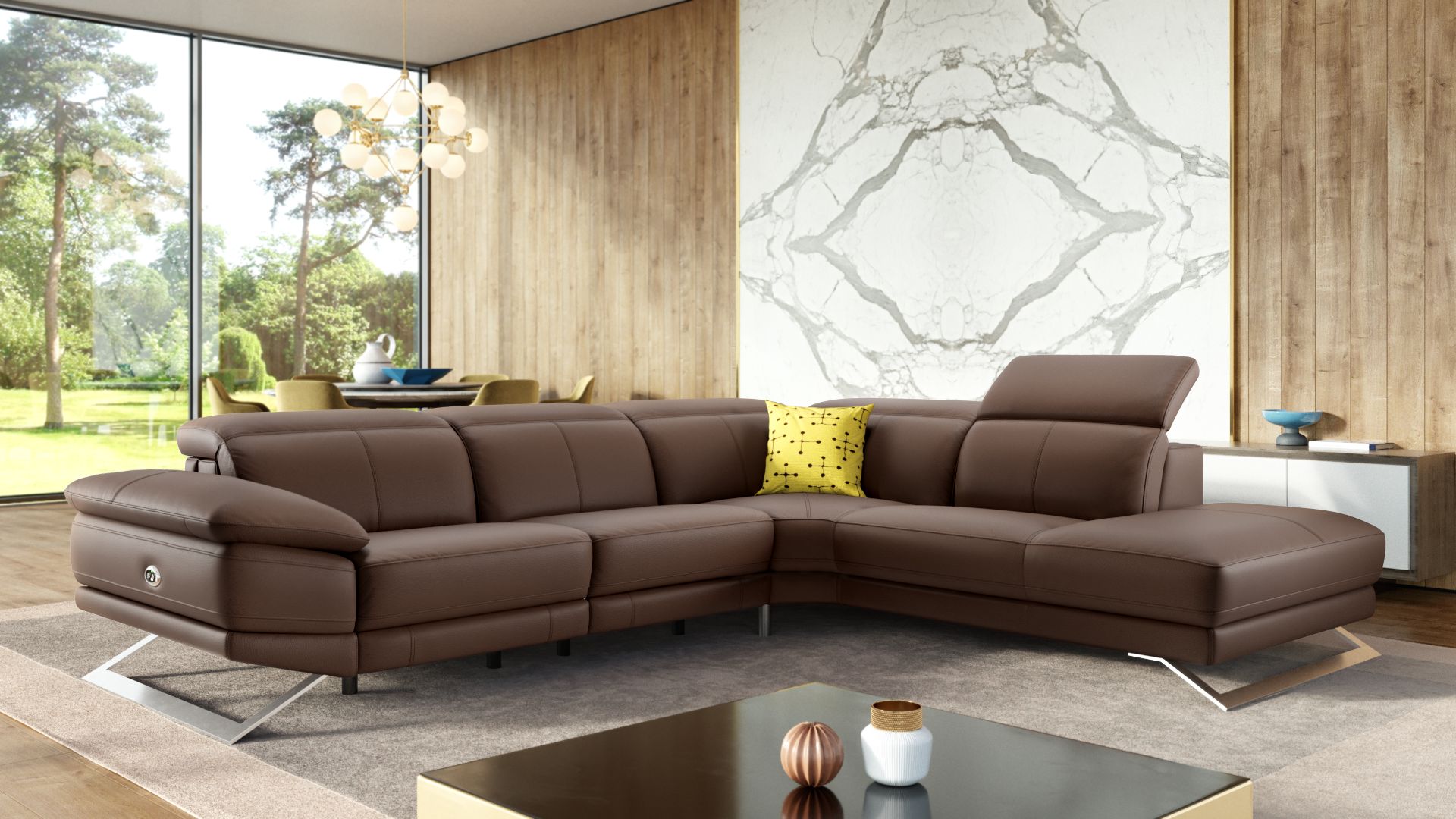 Leder Ecksofa FERRARA