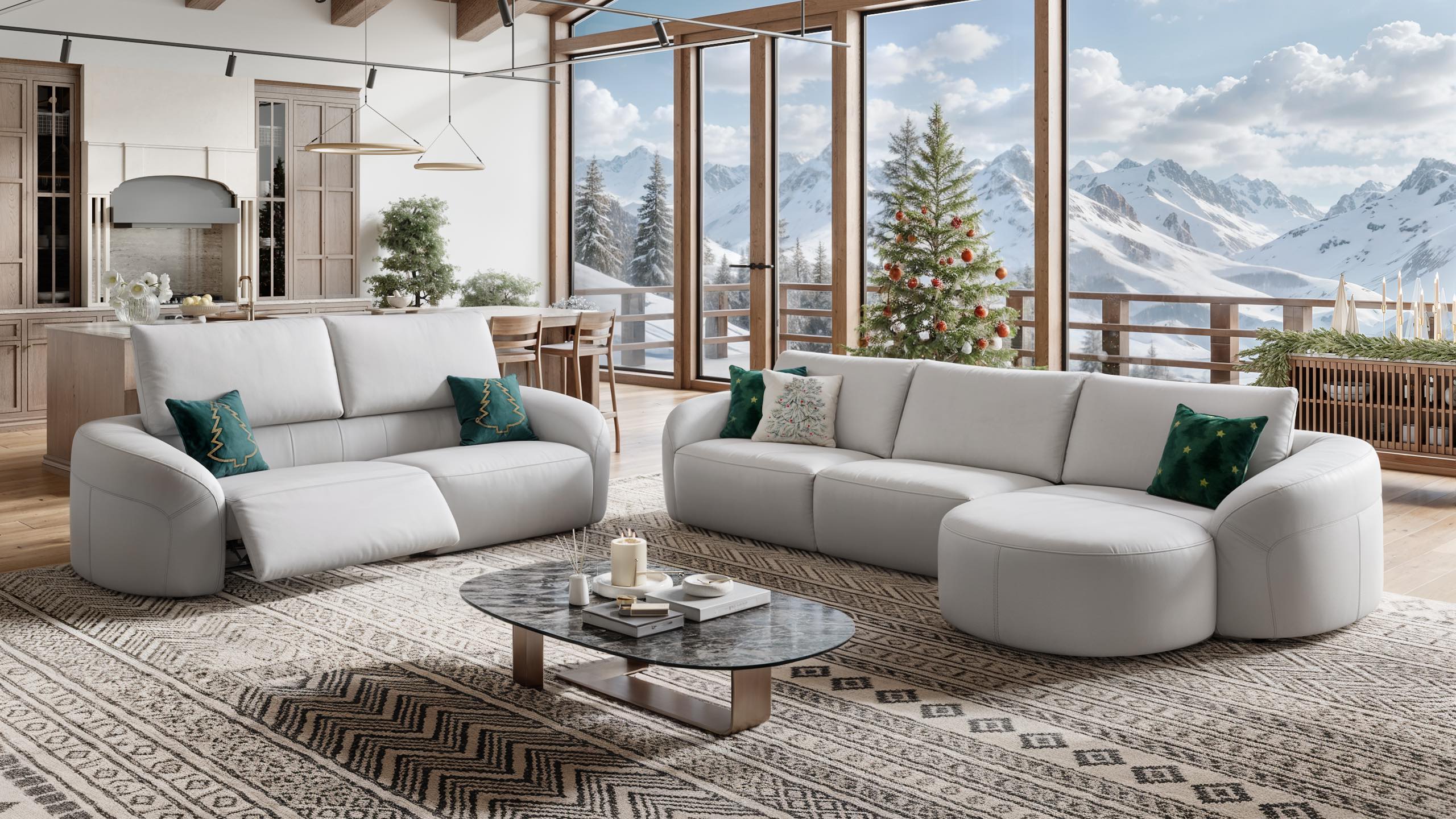 Leder 3-Sitzer ST. MORITZ