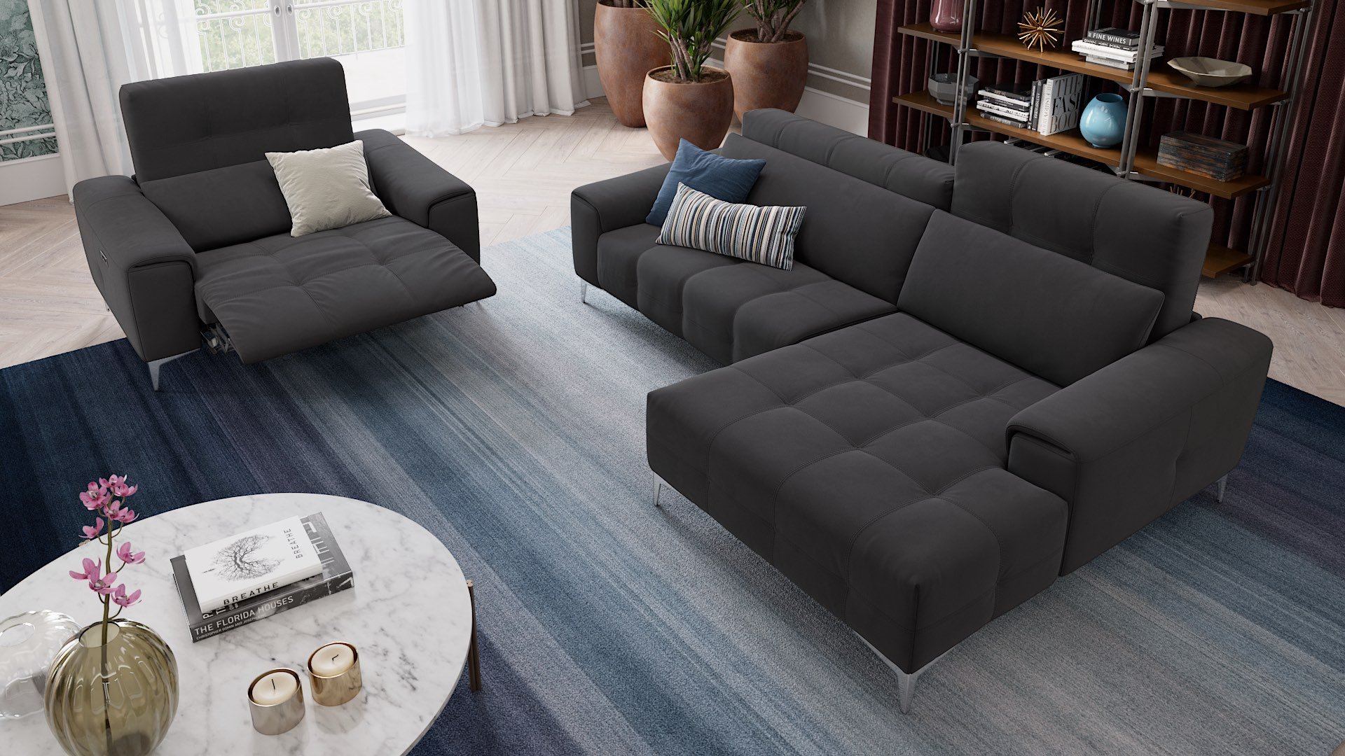 Stoff 2-Sitzer Sofa Mini SALENTO