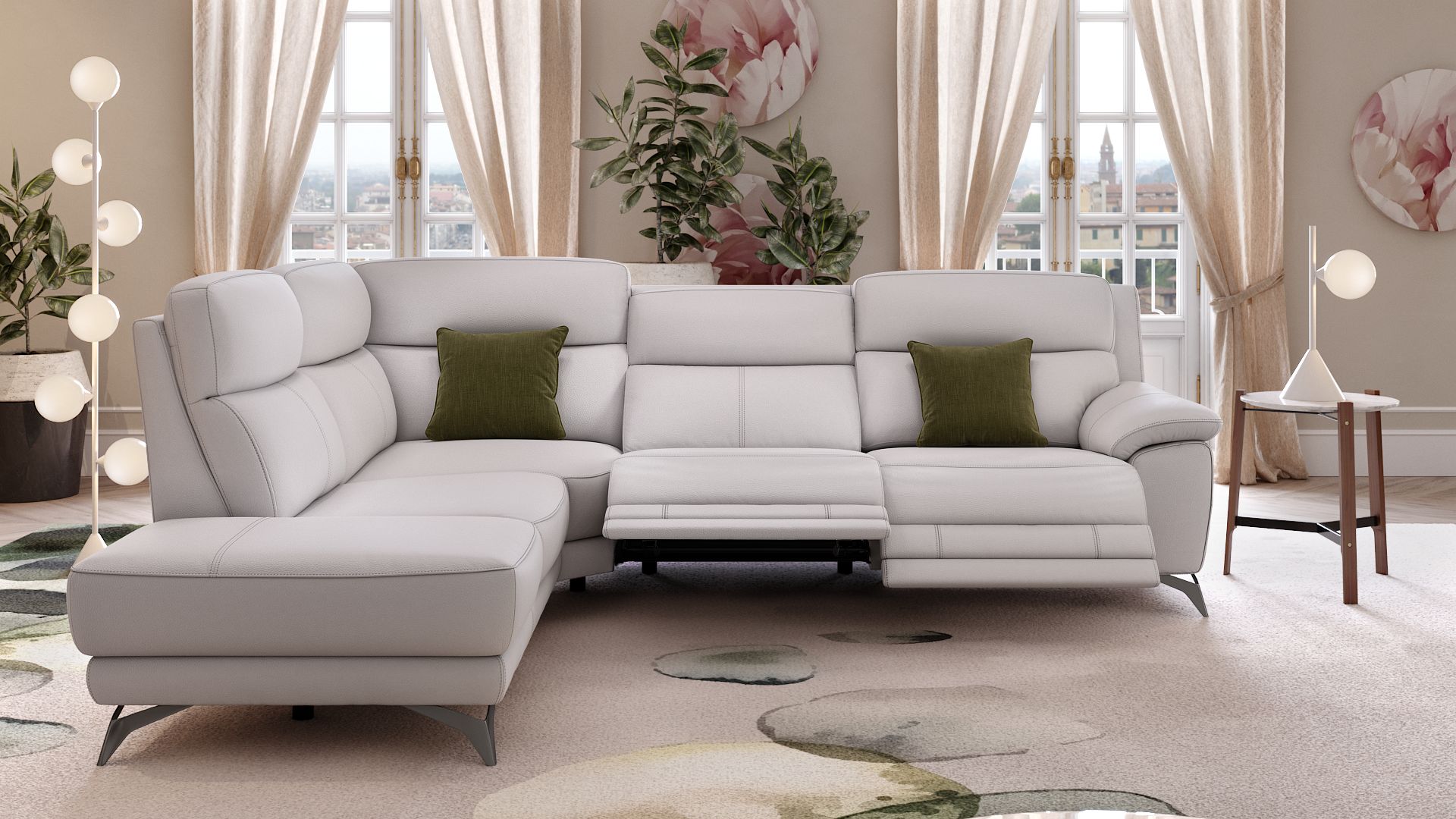 Leder Ecksofa LANTELLA