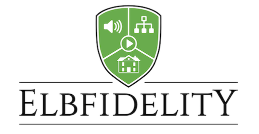 Grünes Elbfidelity-Logo mit Icons für Audio und Netzwerk.