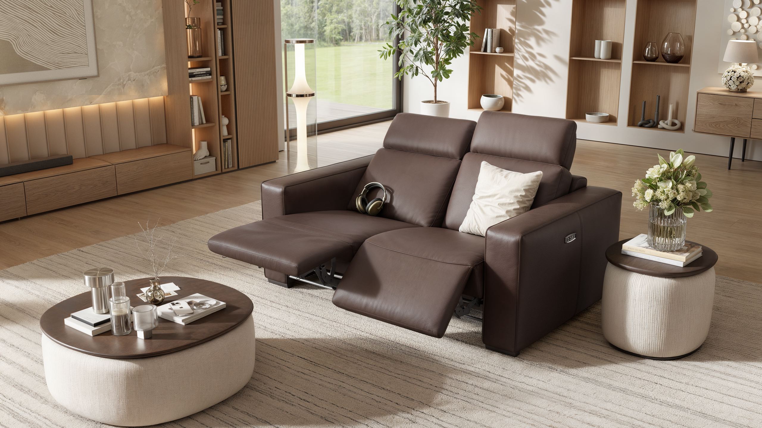 Leder 2-Sitzer Sofa BERGAMO