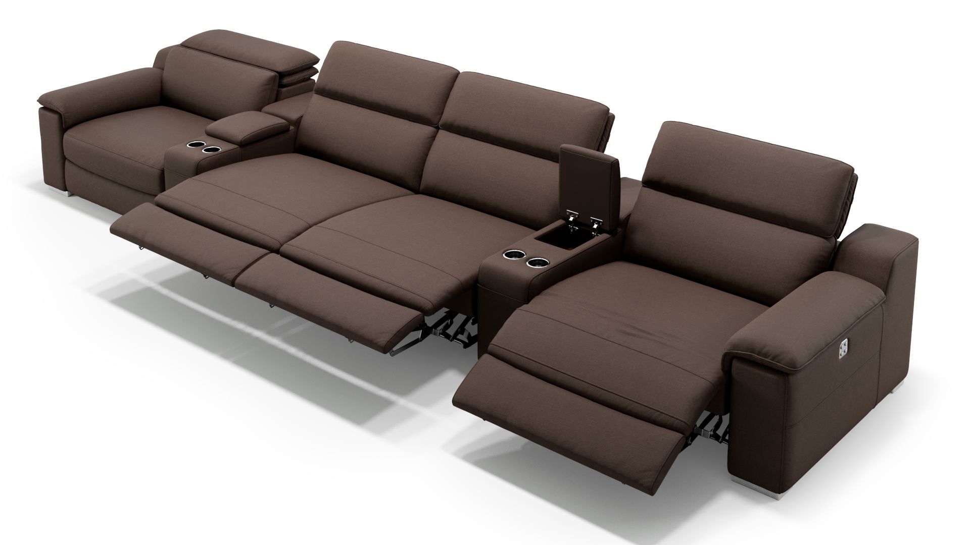 Stoff 4-Sitzer Kinosofa mit zwei Mittelkonsolen MACELLO