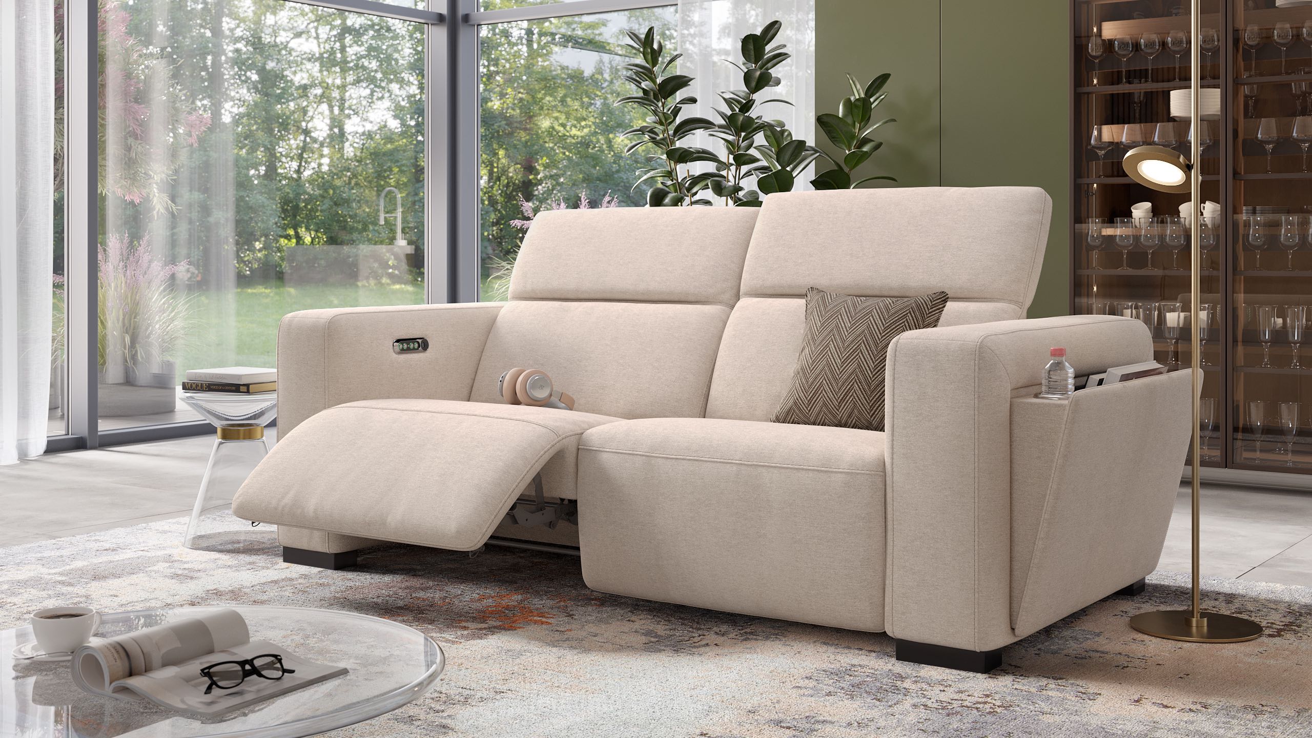 Stoff 2-Sitzer Sofa ANCONA