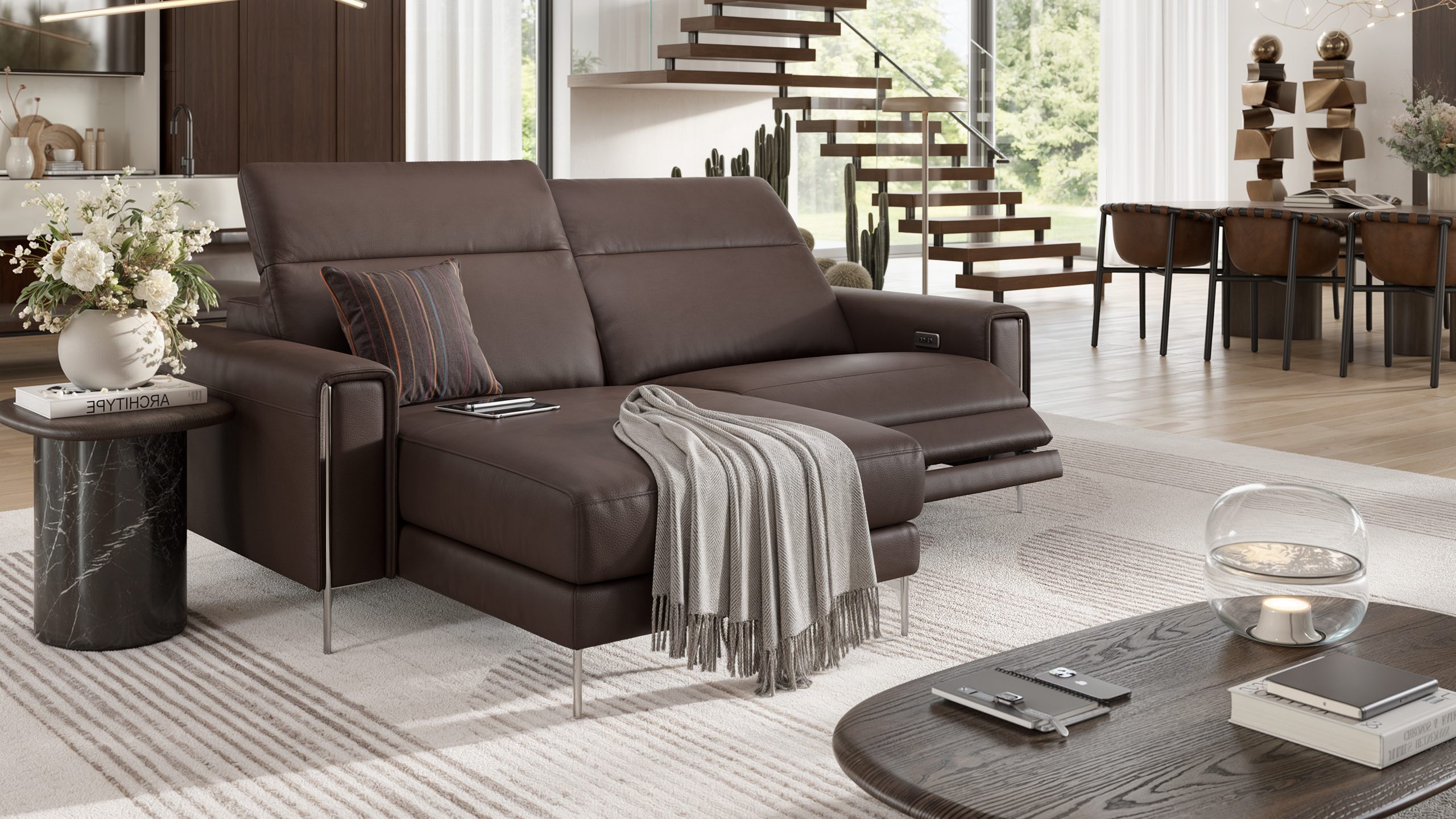 Leder Ecksofa mini BELLAGIO