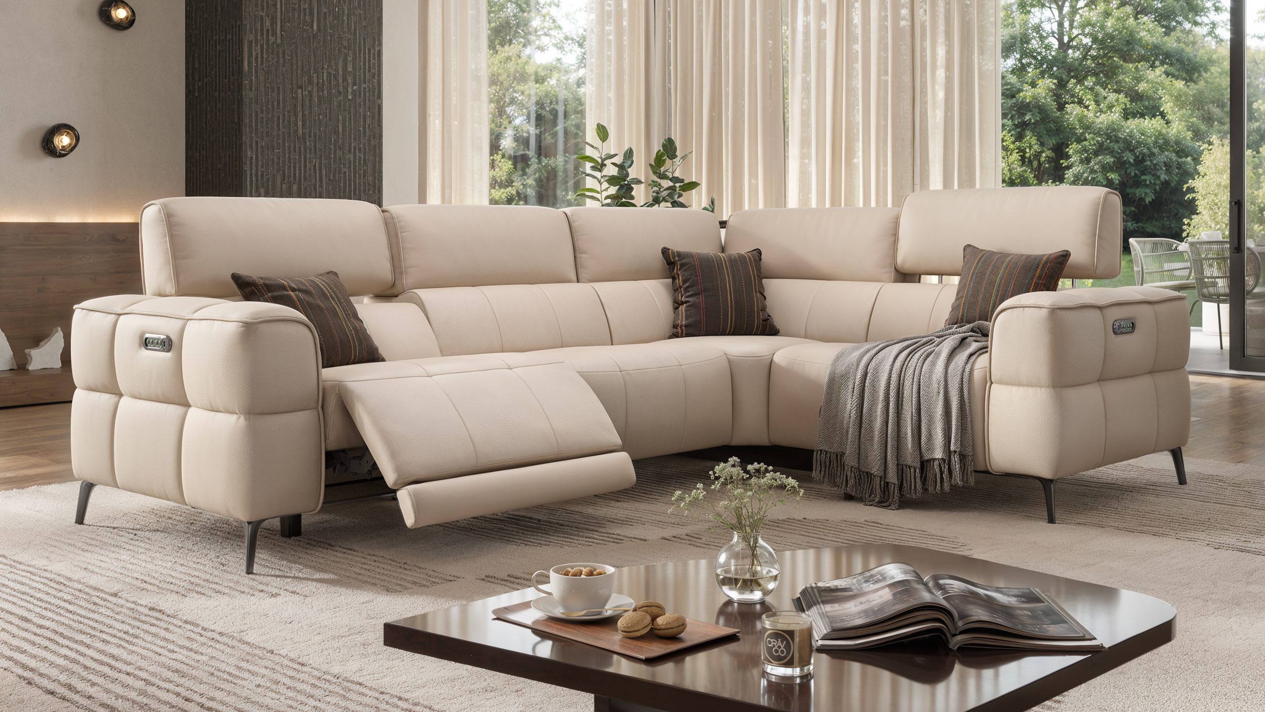 Leder Ecksofa MEZZANO