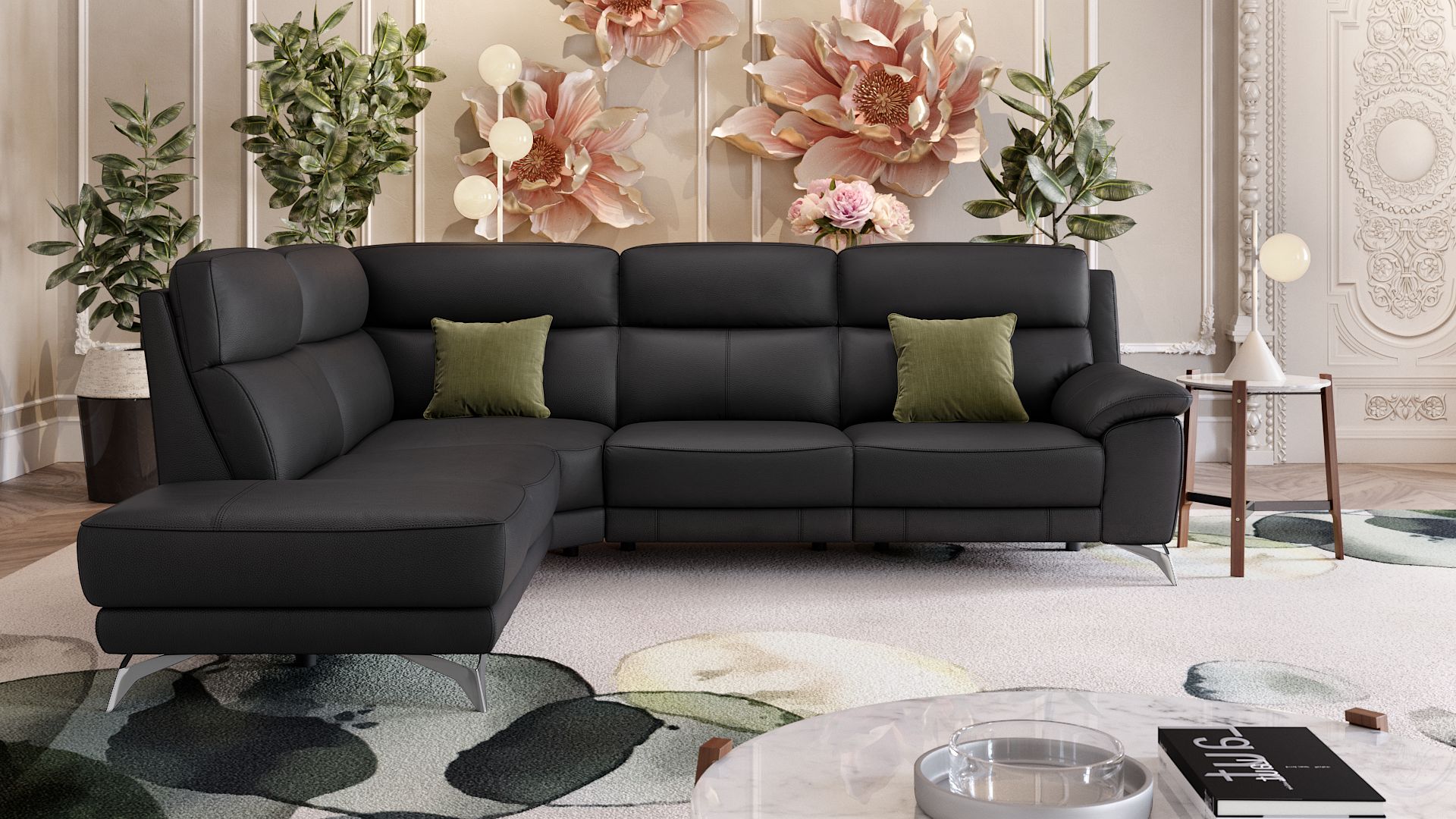 Leder Ecksofa LANTELLA
