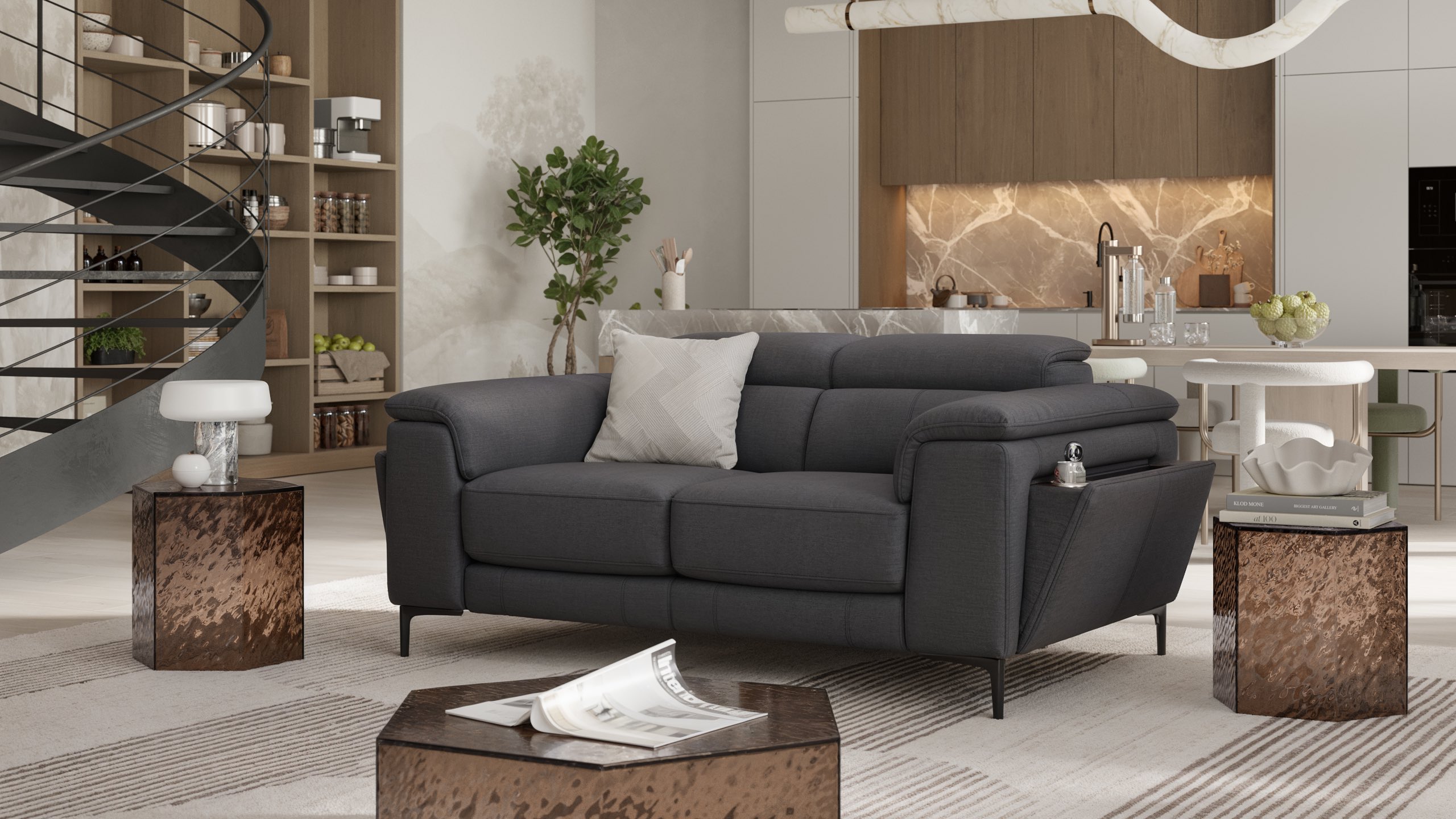 Stoff 2-Sitzer Sofa MARINO