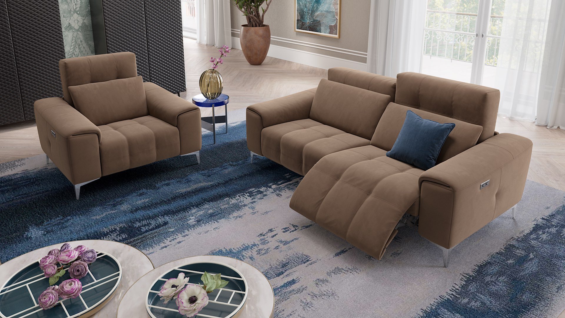 Stoff 2-Sitzer Sofa SALENTO