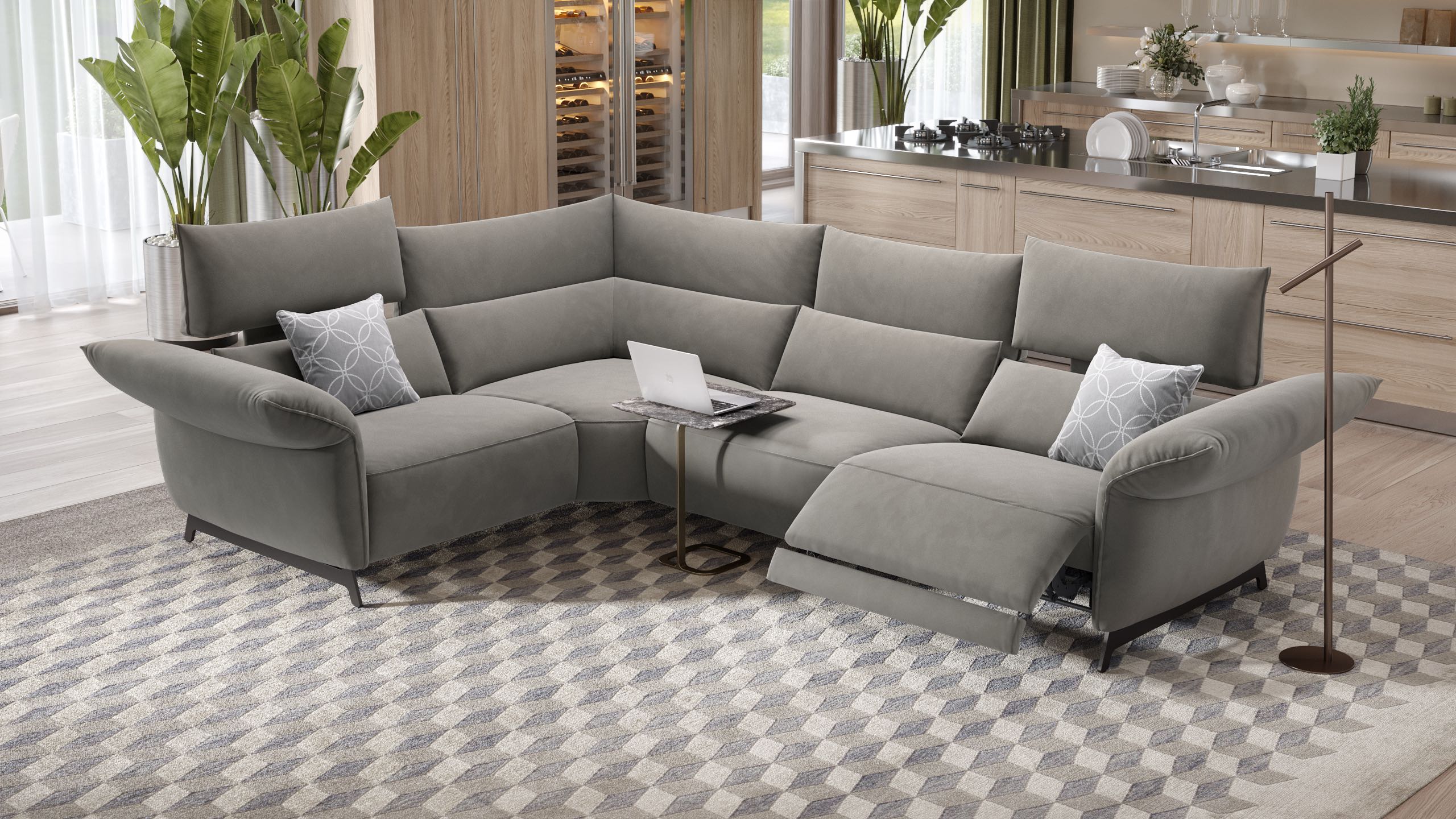 Stoff Ecksofa CUNEO