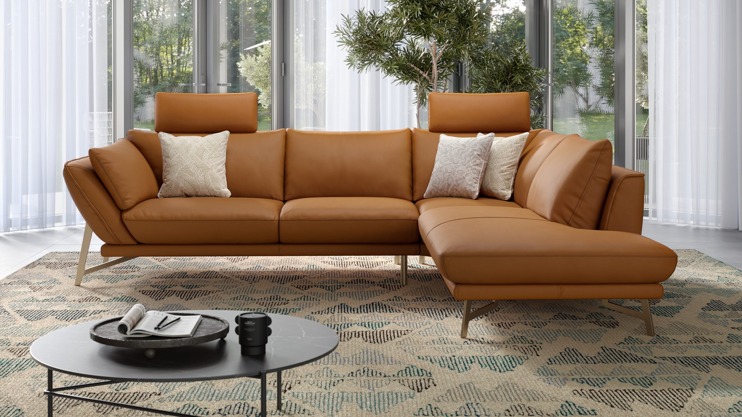 Leder Ecksofa ESTELLA