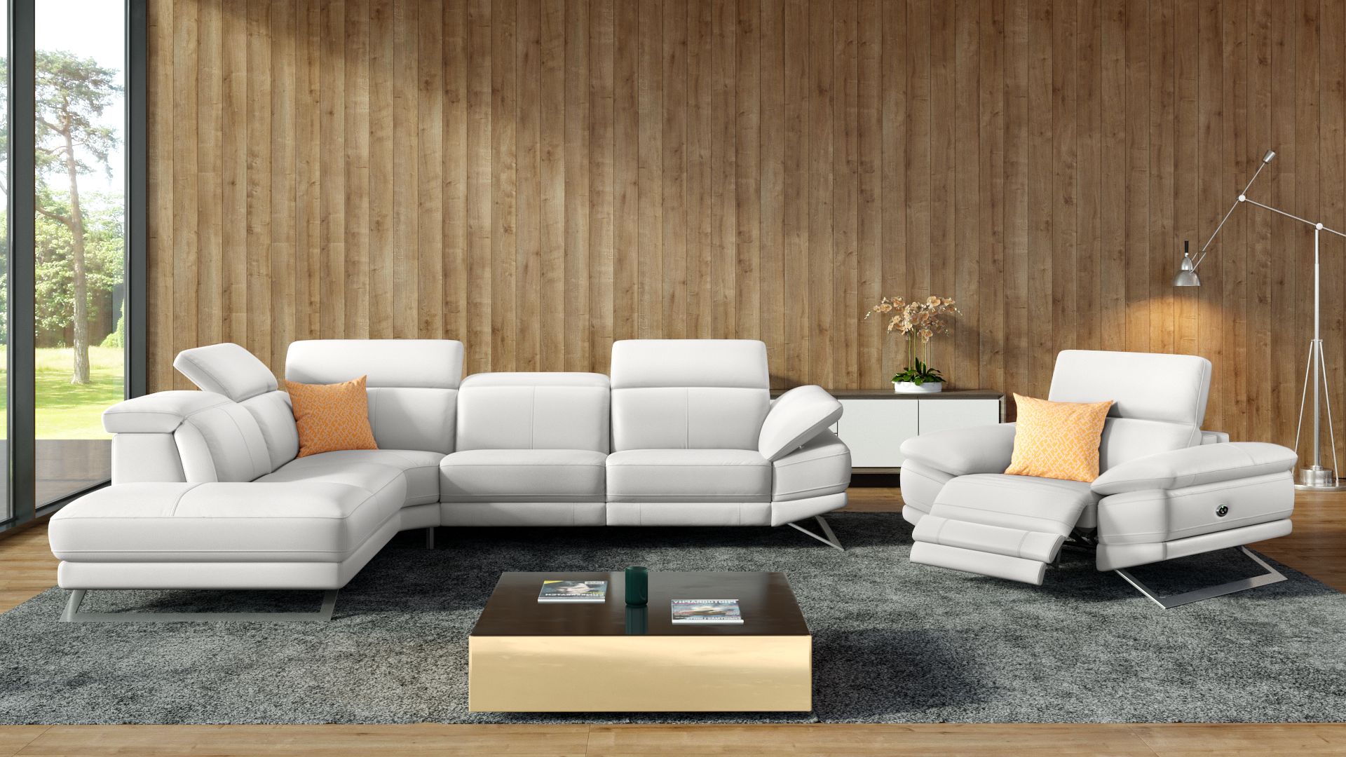 Leder Ecksofa FERRARA