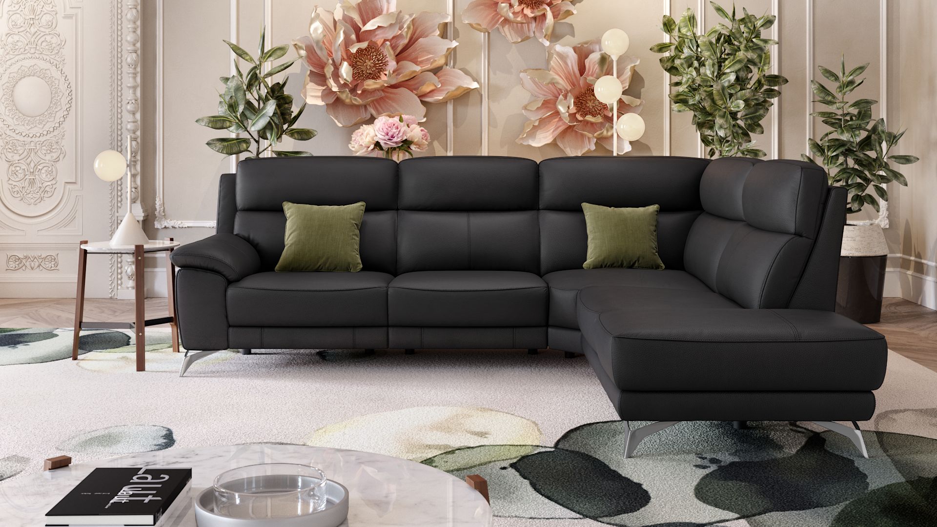 Leder Ecksofa LANTELLA